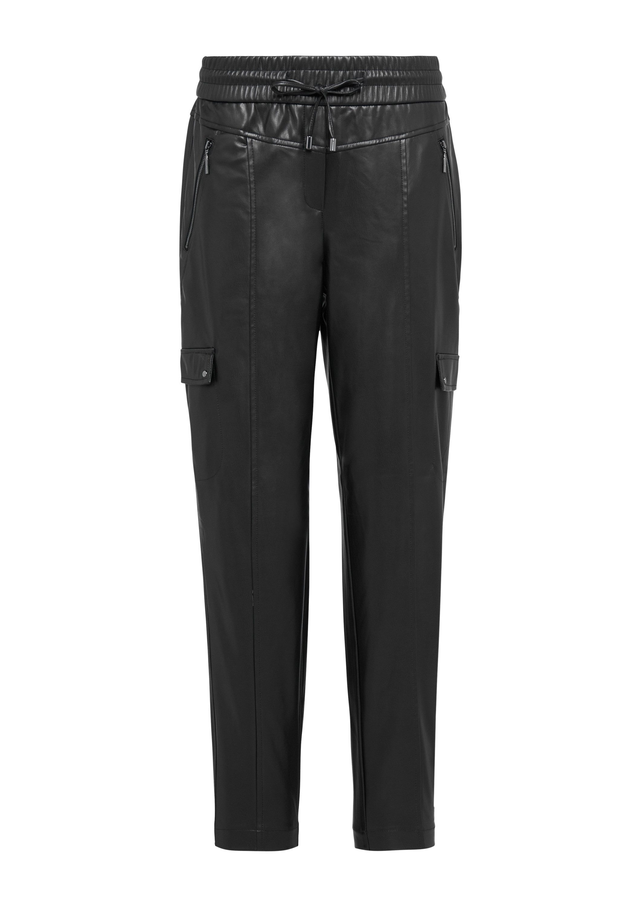comma Chinos Hose Cargohose aus Lederimitat