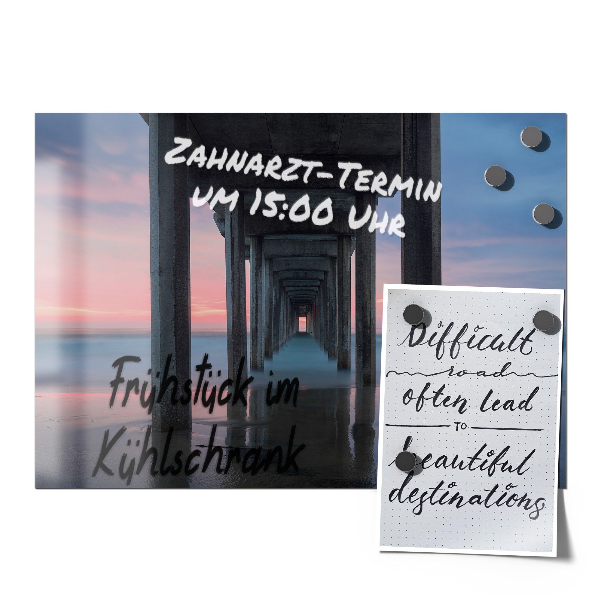 Thumbnail - DEQORI Magnetfolie 'Pier im Abendrot', beschreibbar universal Magnetmatte magnetisch Folie Planer Kalender