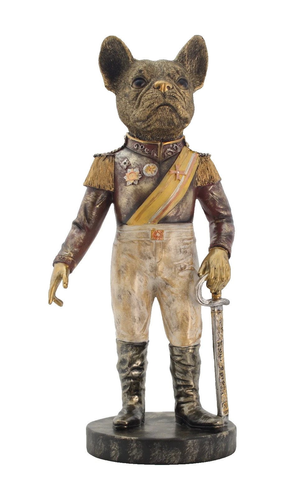 Kaufhaus le petit Tierfigur Bulldogge Bull Dogge Hund Welpe Deko Retro Figur Skulptur Mops Objekt, Dekofigur Dekoskulptur Dekoobjekt aus Polyresin (Kunststein)