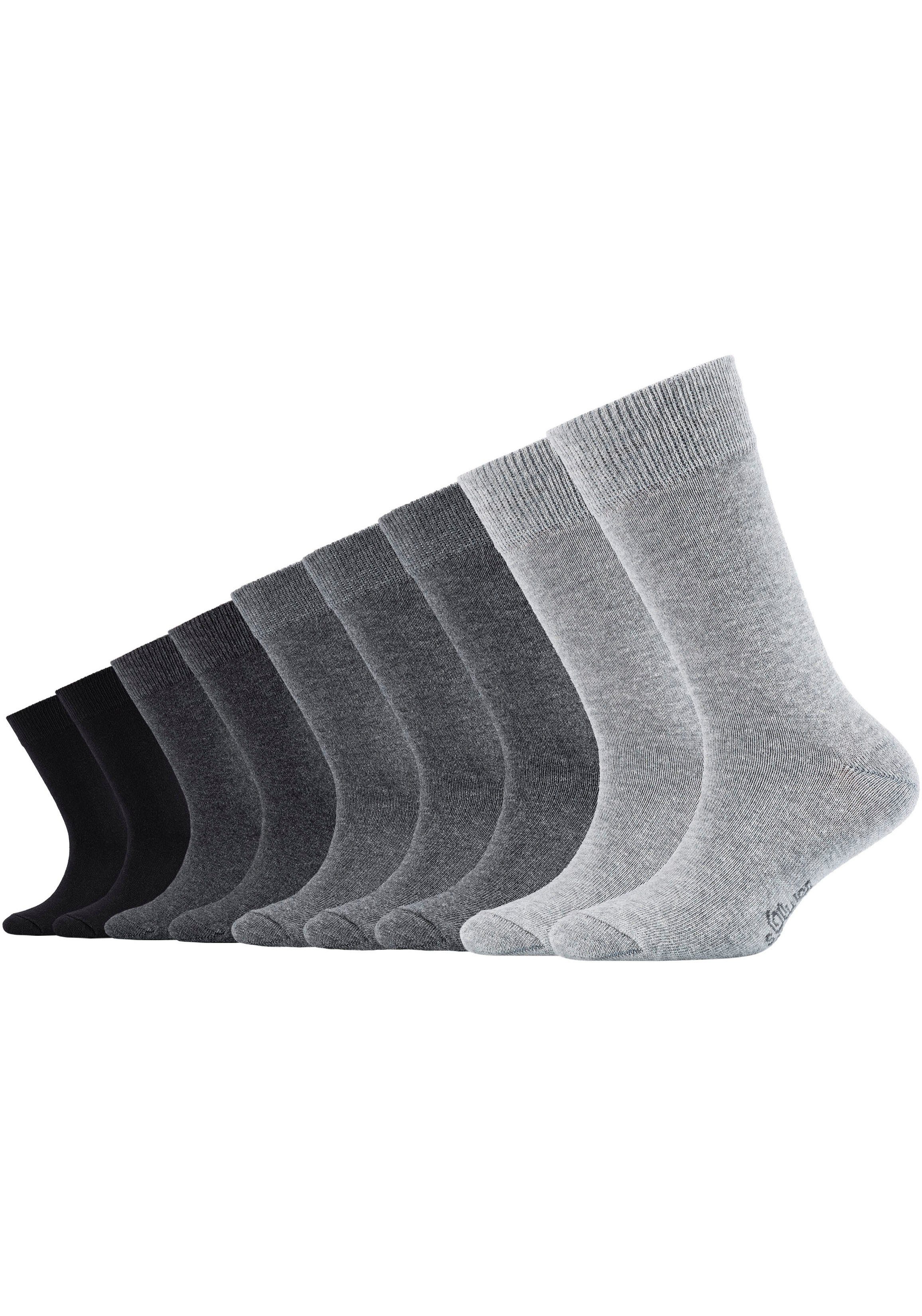 s.Oliver zur halben bis Wade Mittelhoch Socken (Packung, 9-Paar) grautöne