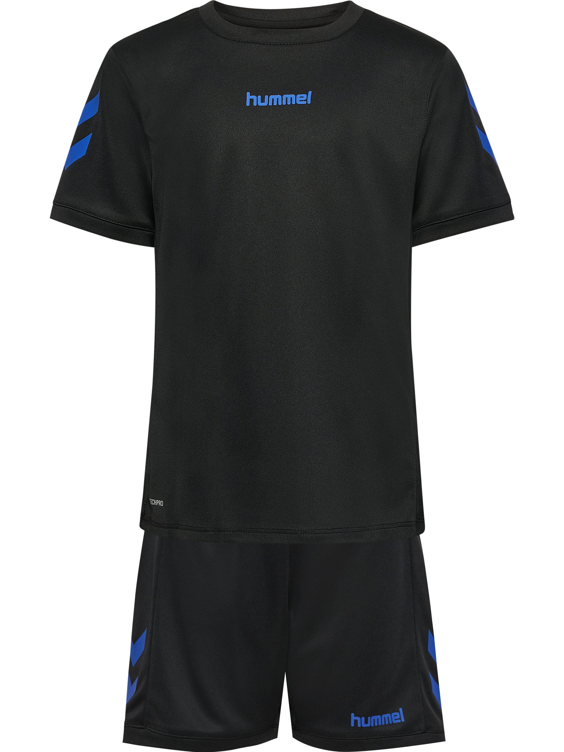 hummel T-Shirt & Shorts HMLBLAZE CLUB 26 POLY SET KIDS (2-tlg) mit Seitentaschen, mit gedrucktem Logo am Bein