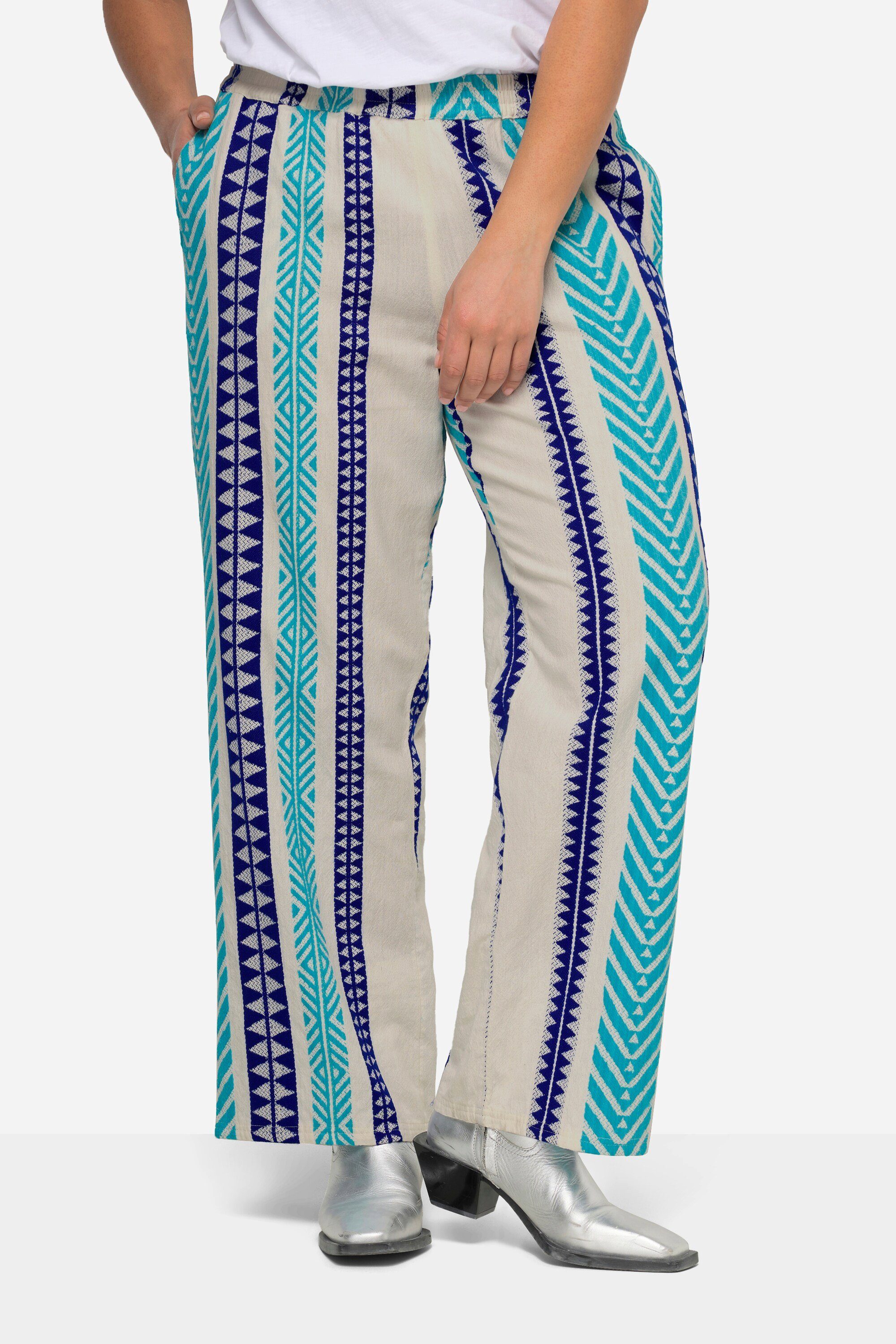 Schlupfhose Hose Jacquard-Streifen Elastikbund