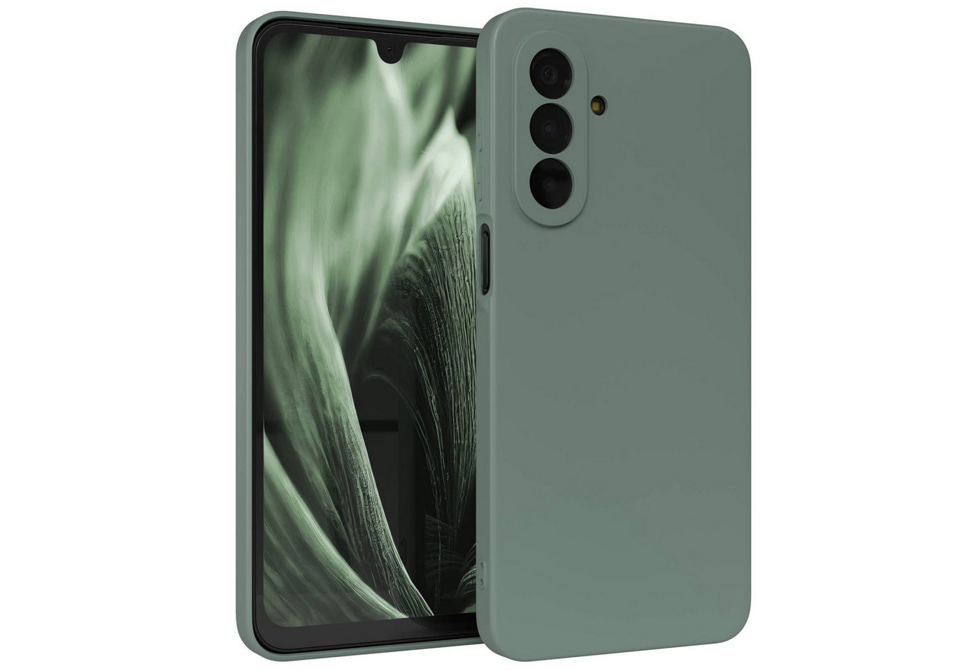 EAZY CASE Handyhülle TPU Hülle für Samsung Galaxy A17 6,7 Zoll, Schutzhülle mit Kameraschutz stoßfest telefonhülle Matt Dunkelgrün
