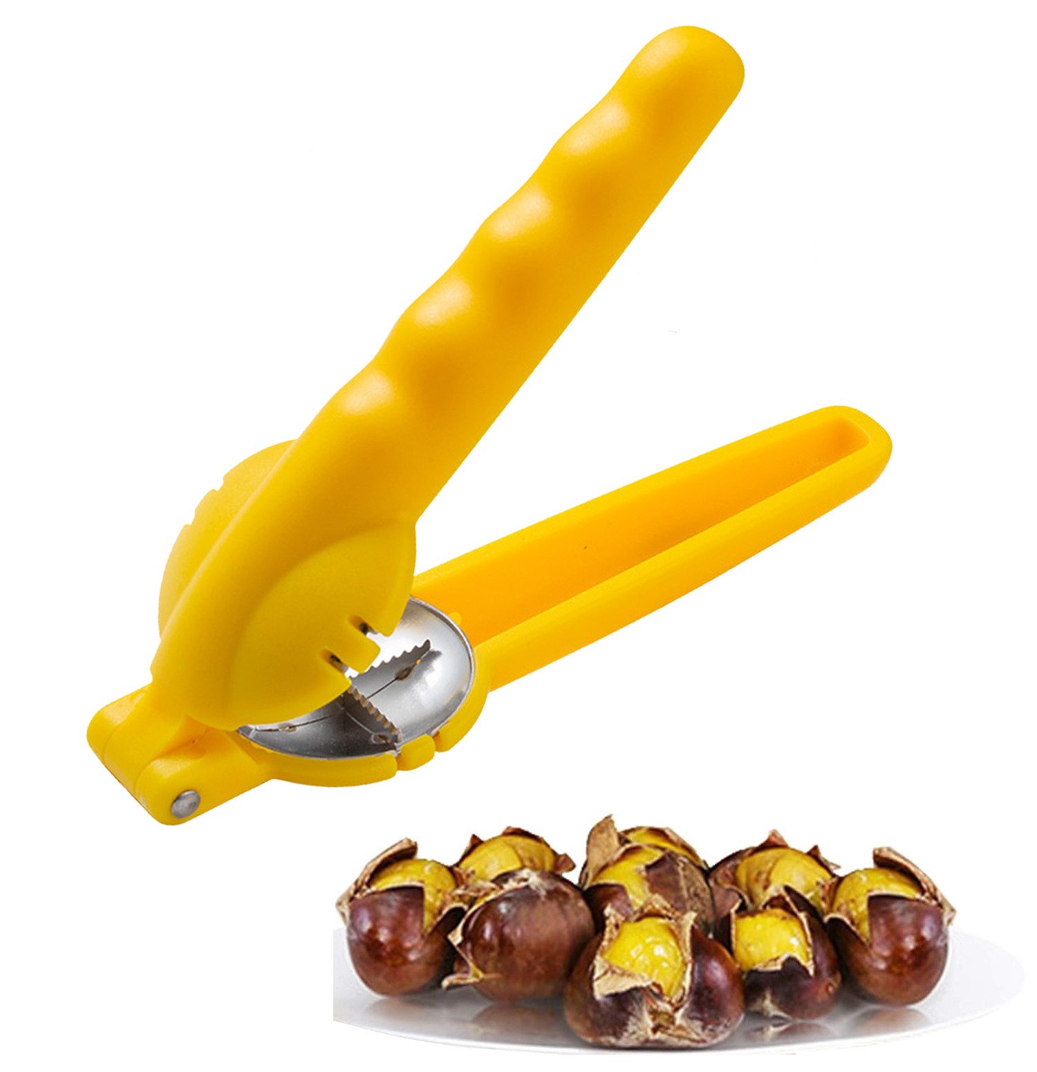 Nussknacker Maronenschneider, Kastanienöffner, Edelstahl Kastanienclip