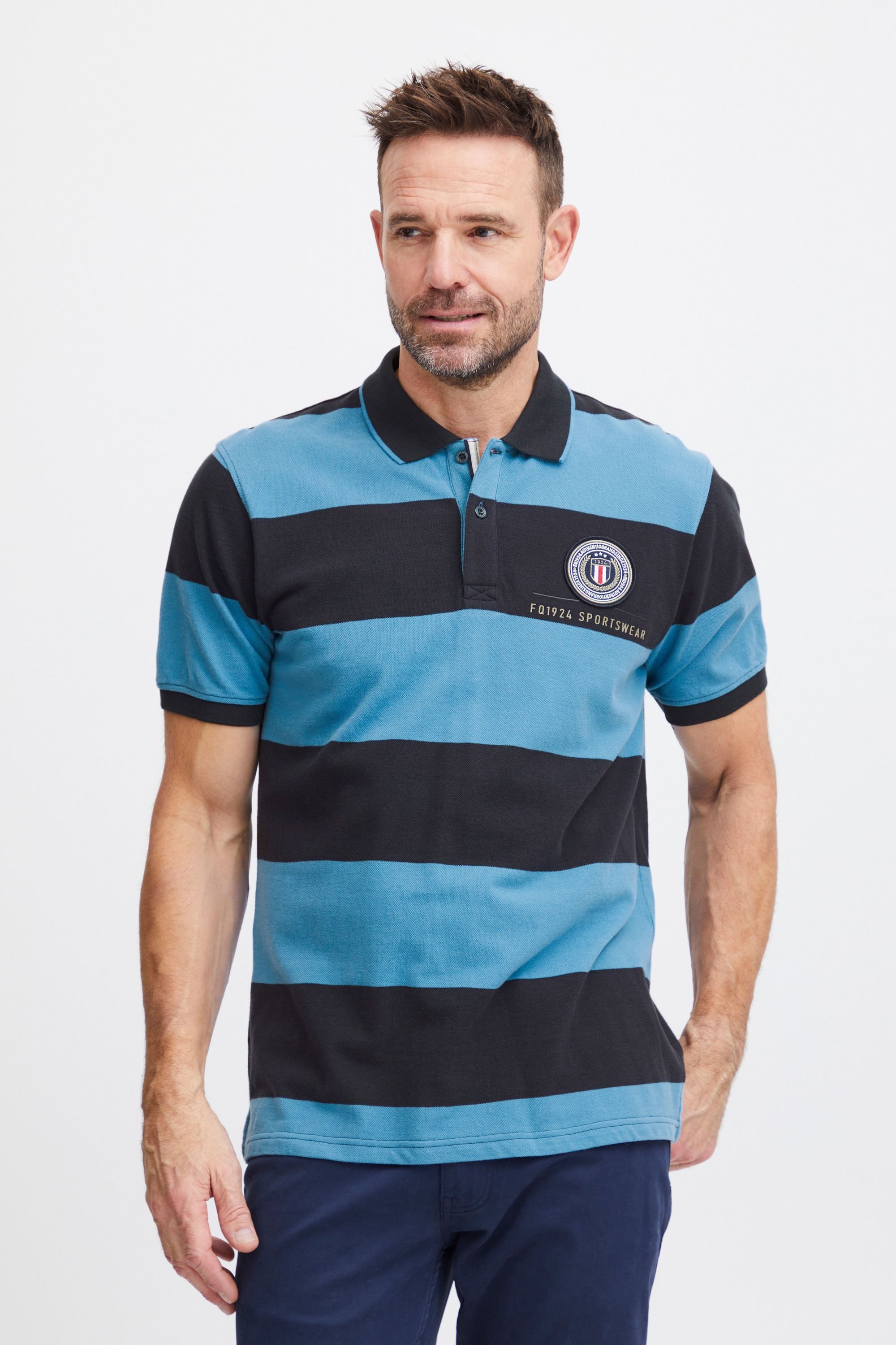 FQ1924 Poloshirt FQPeter stripe polo shirt w badge Gestreiftes Poloshirt mi günstig online kaufen
