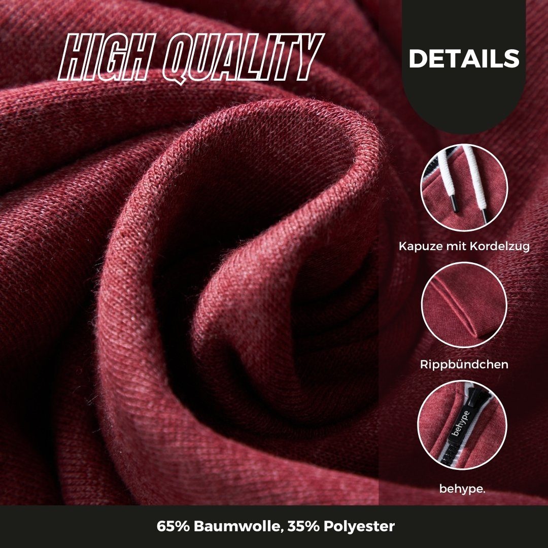 behype Kapuzensweatjacke BHSADAO Basic Kapuzenpullover Hoodie Pullover Swea günstig online kaufen