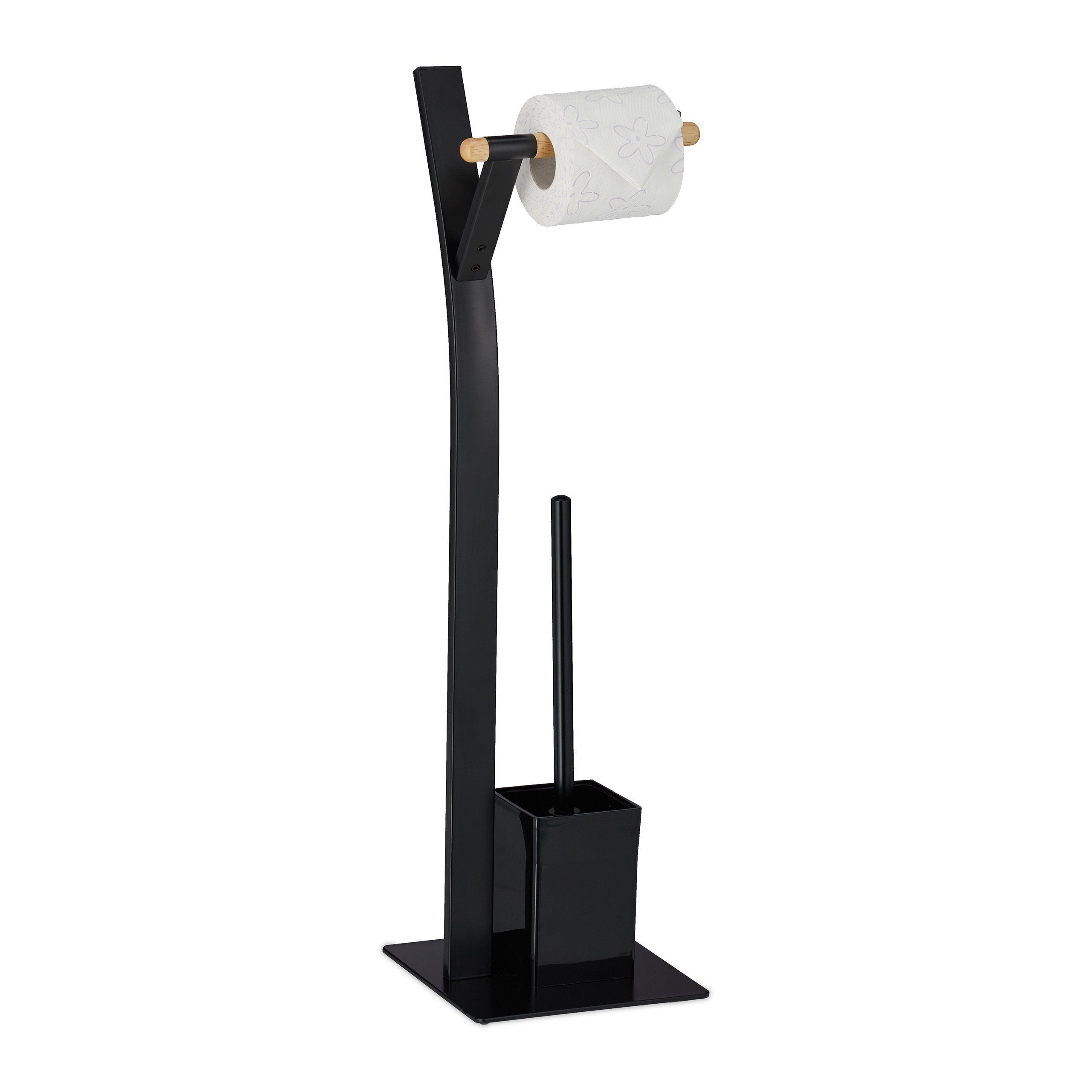relaxdays Toilettenpapierhalter Stand WC Garnitur im günstig online kaufen