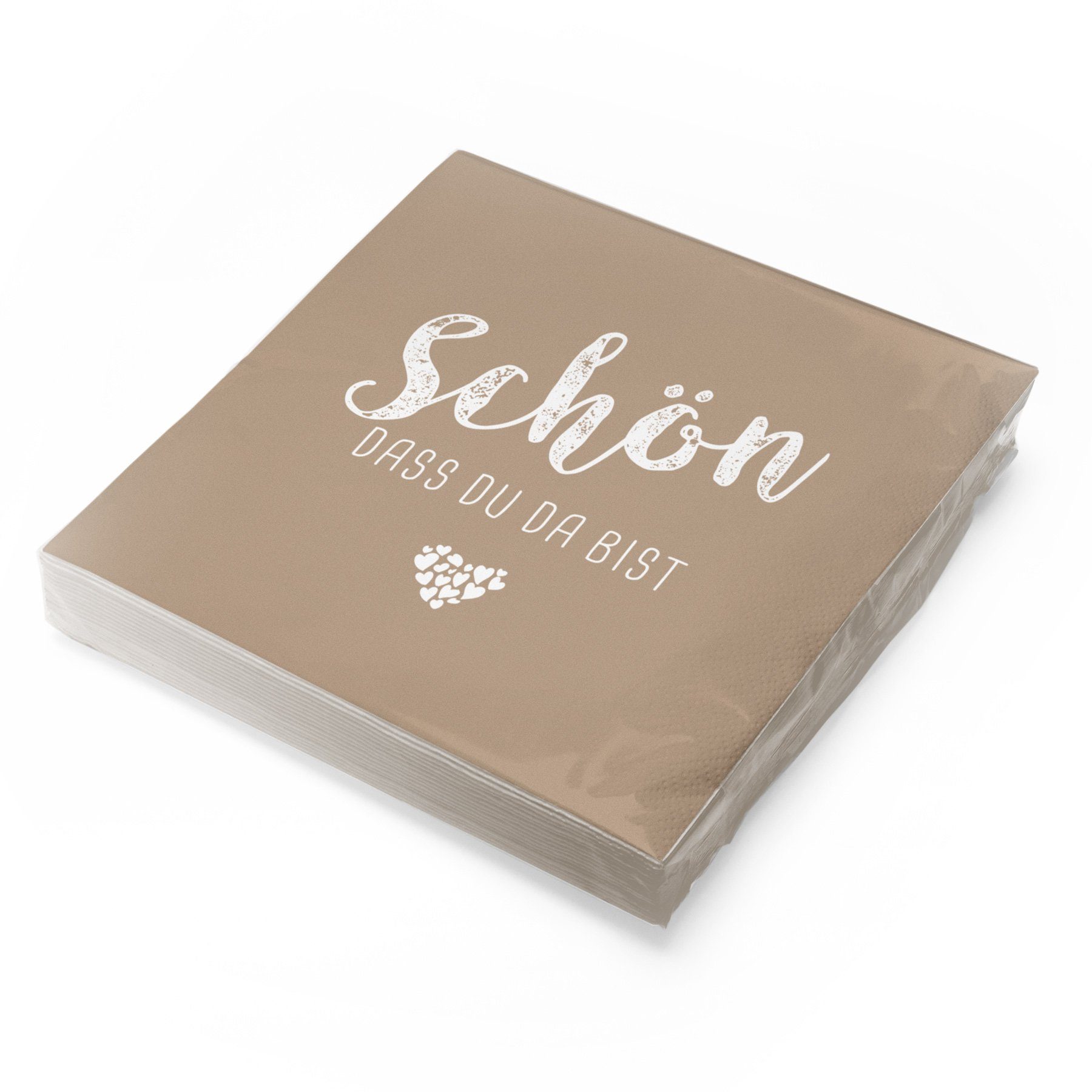 itenga Papierserviette itenga 20x Serviette Schön dass du da bist latte macchiato