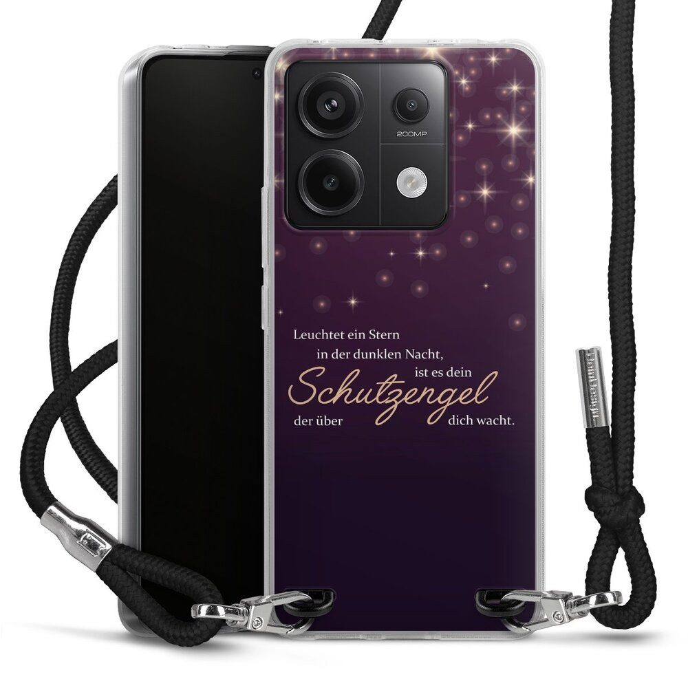 DeinDesign Handyhülle Schutzengel Sprüche Spruch Schutzengel, Xiaomi Redmi Note 13 Pro 5G Handykette Hülle mit Band Cover mit Kette