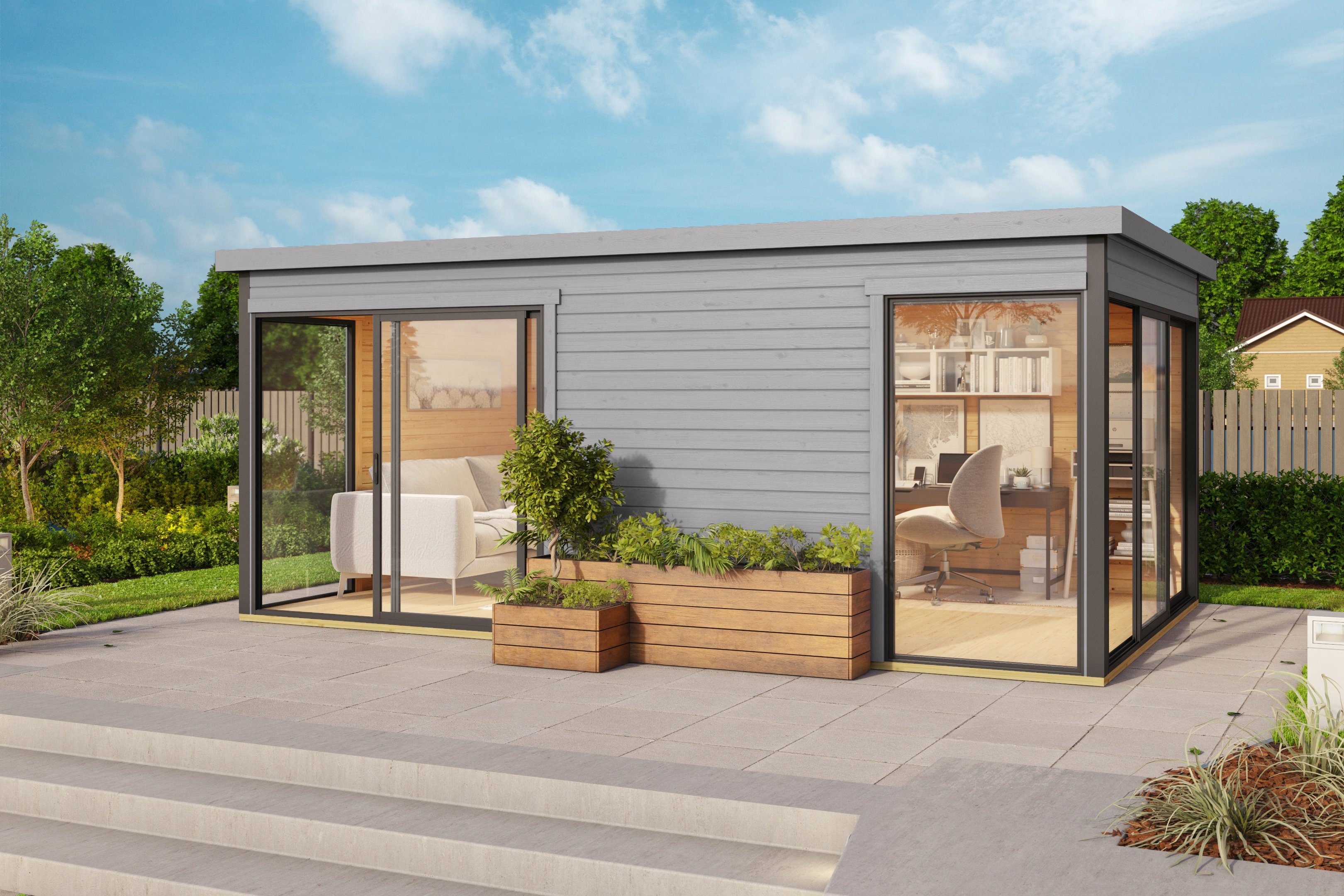 LASITA MAJA Gartenhaus DOMEO 3, BxT: 528,4x341,5 cm, (Set), 2-Raum