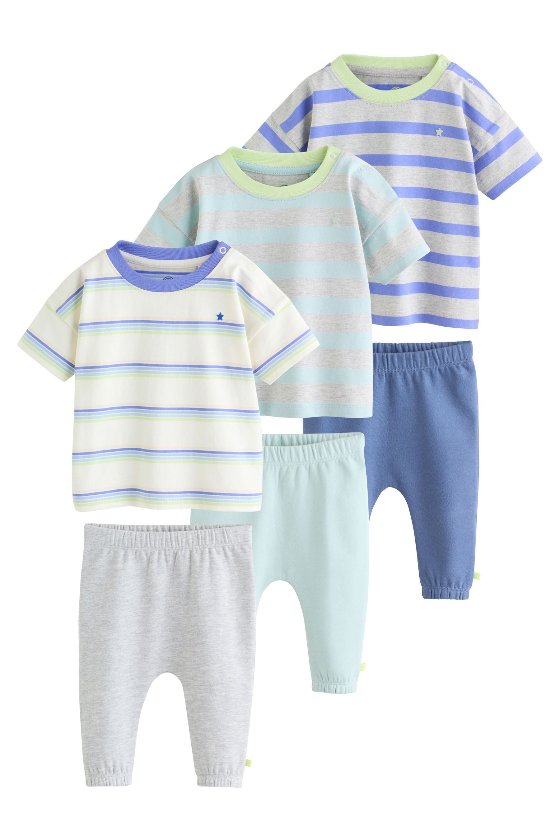 Top & Hose Baby T-Shirt und Jogginghose, 6-teiliges Set