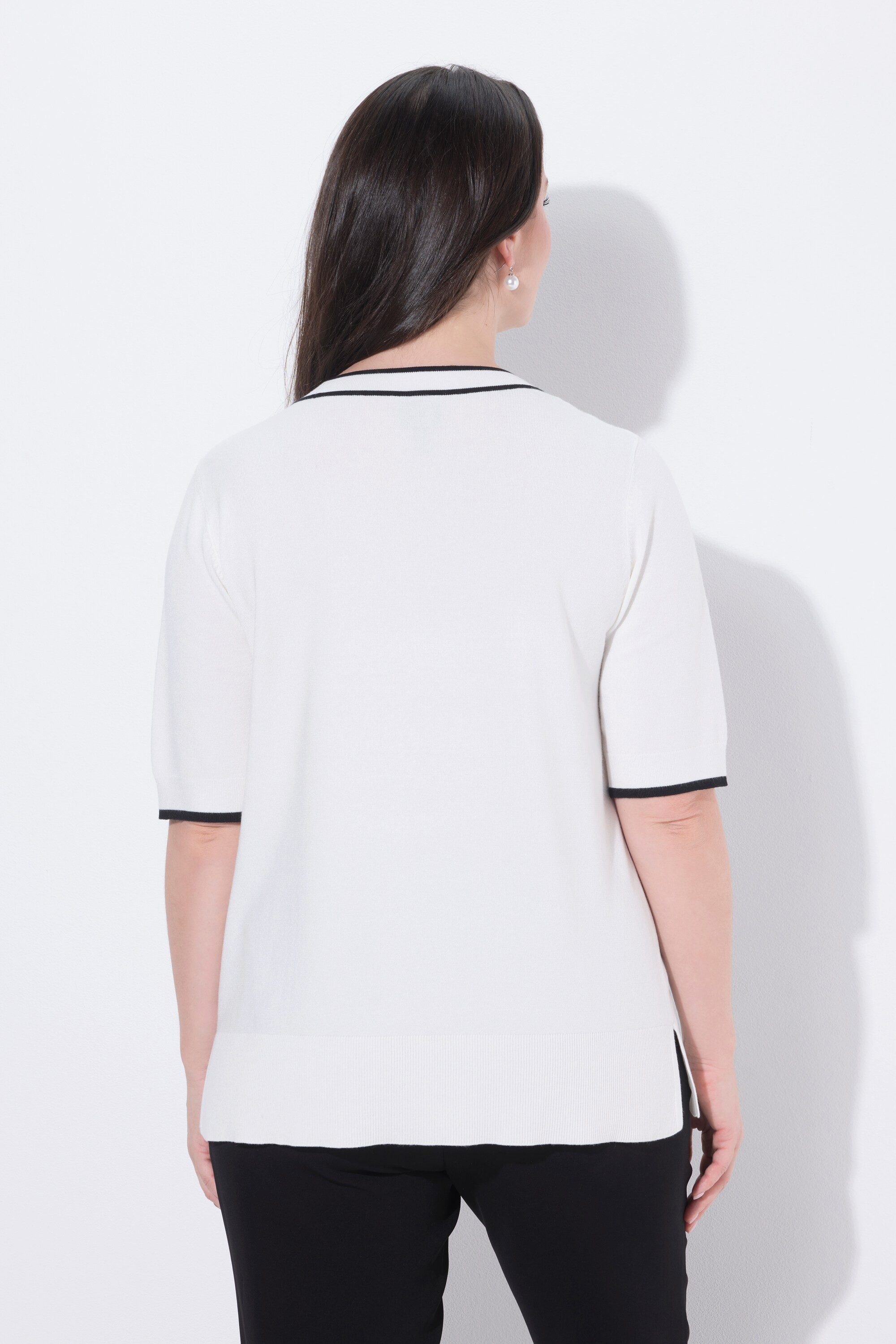 Ulla Popken Strickpullover Twinset-Pullover Pailletten-Stickerei Rundhals