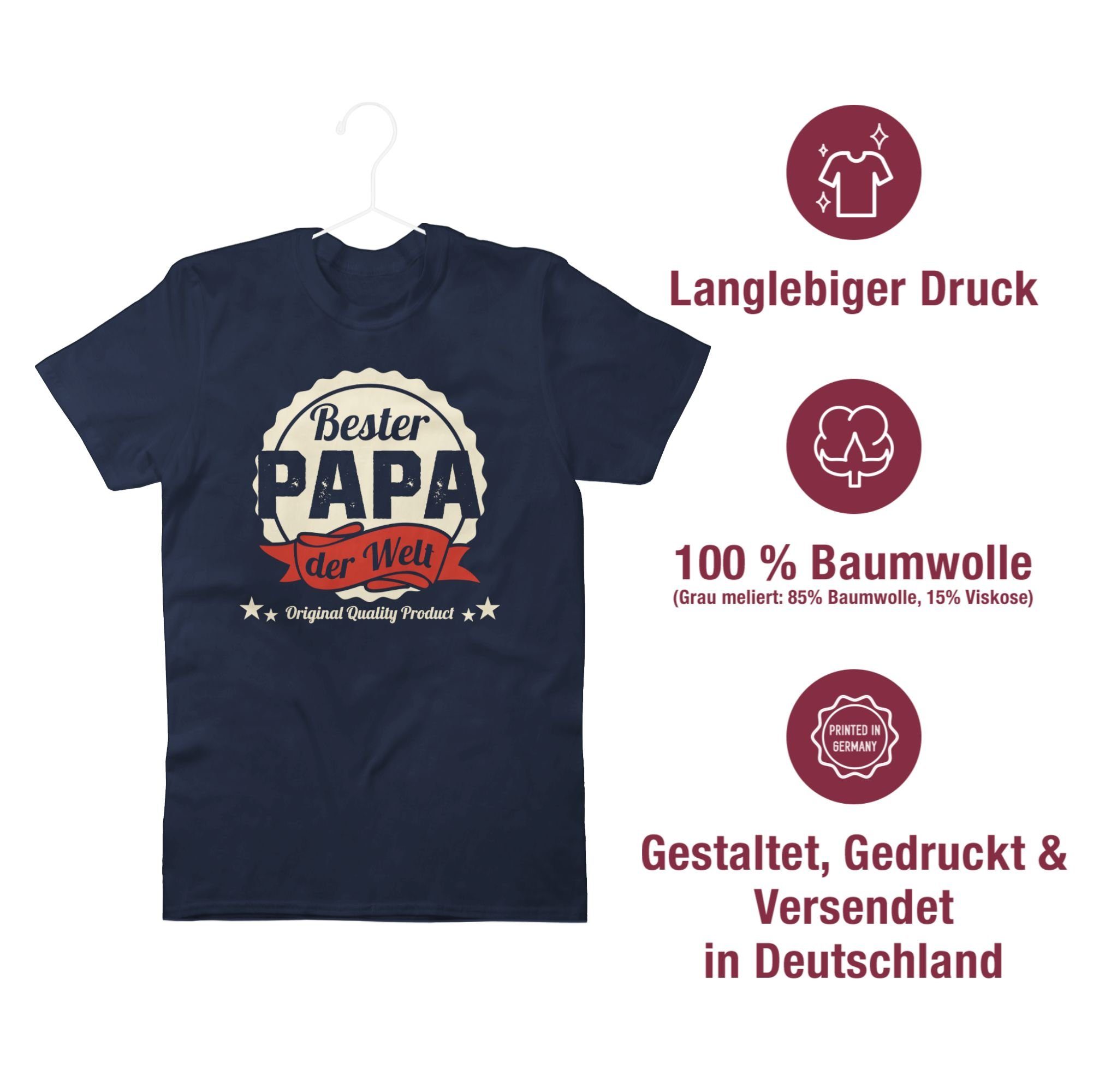 Shirtracer T-Shirt für Blau 01 Bester Navy Papa Geschenk Welt der Papa Vatertag