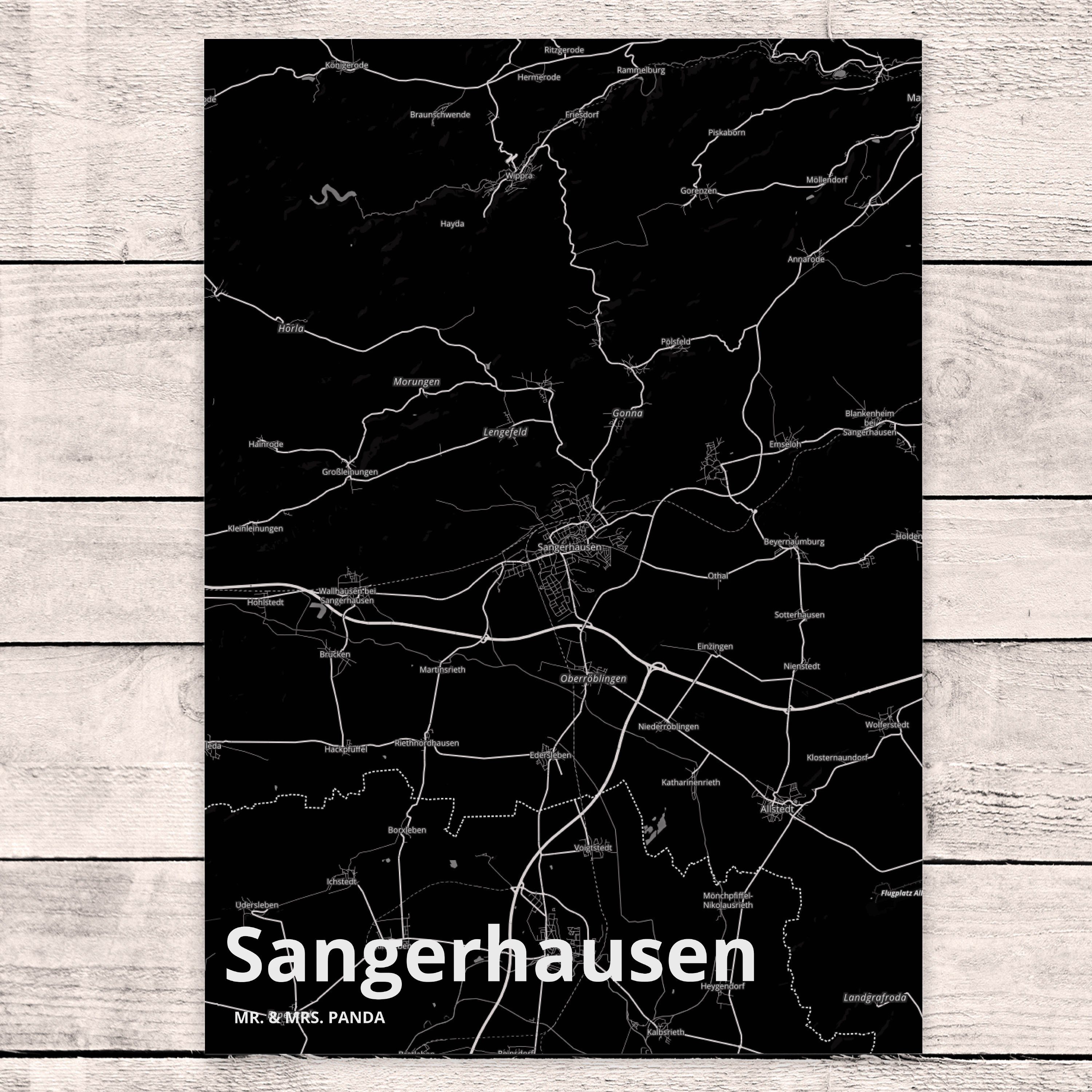 Grußkarte, - Mr. Postkarte Geschenk, Ort, Karte, & Panda Sangerhausen Mrs. Stadt, Geschenkkarte