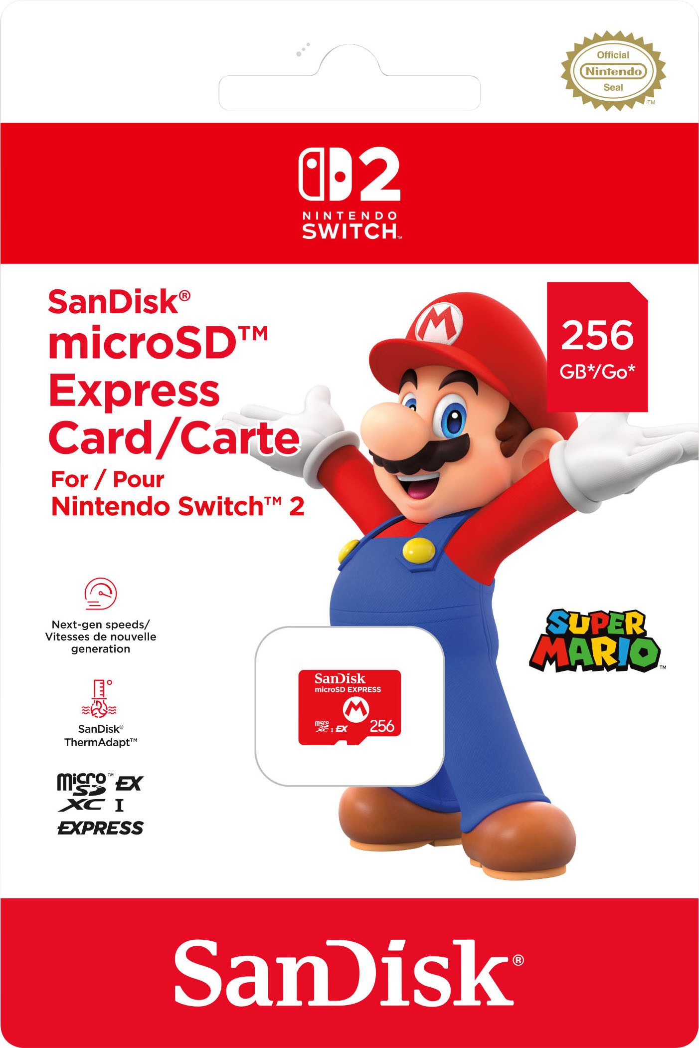 Nintendo Switch 2 microSDXC EXPRESS 256 GB (Mario Design) Speicherkarte (256 GB)