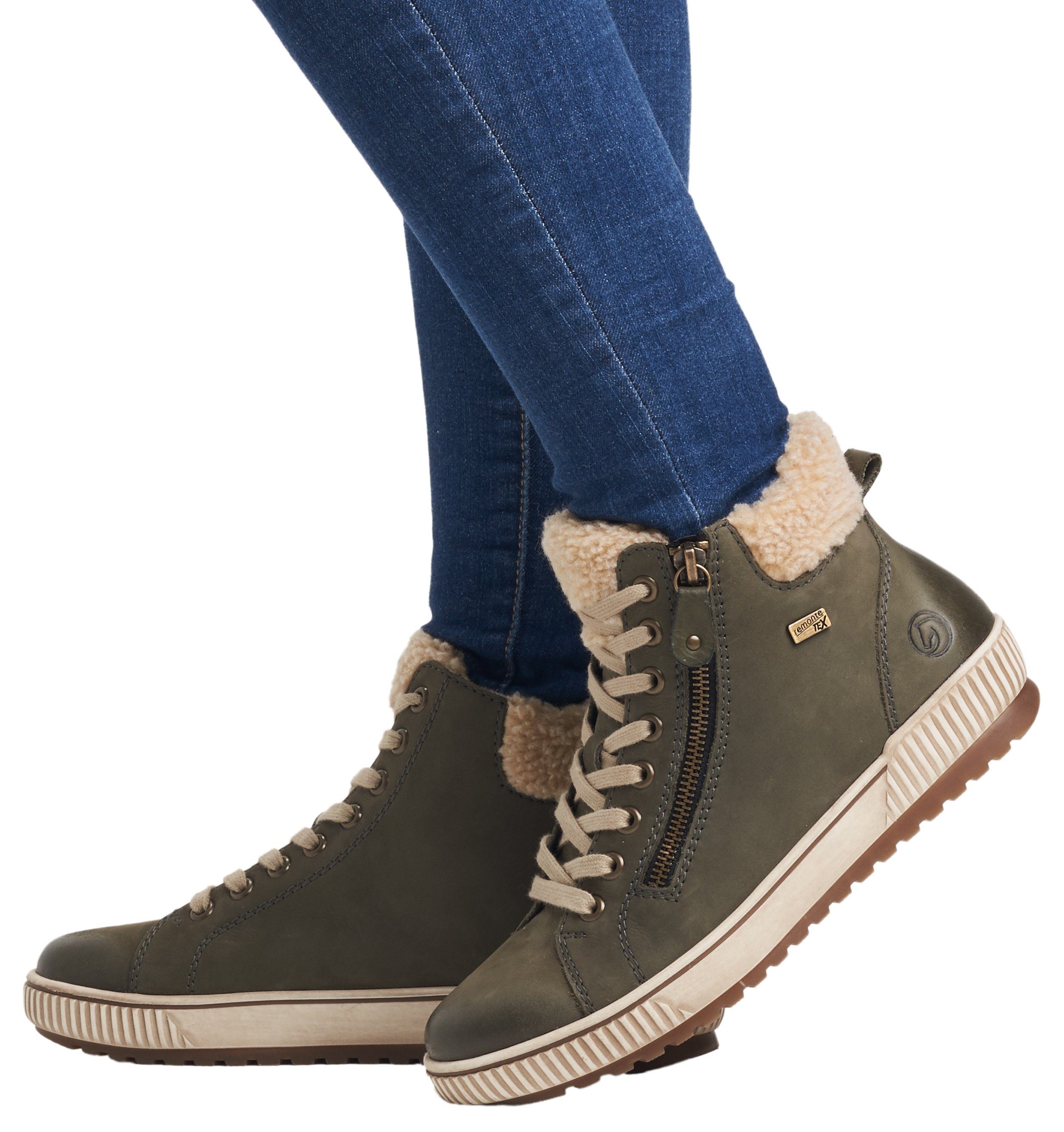 mit Remonte Winterboots khaki Tex-Ausstattung