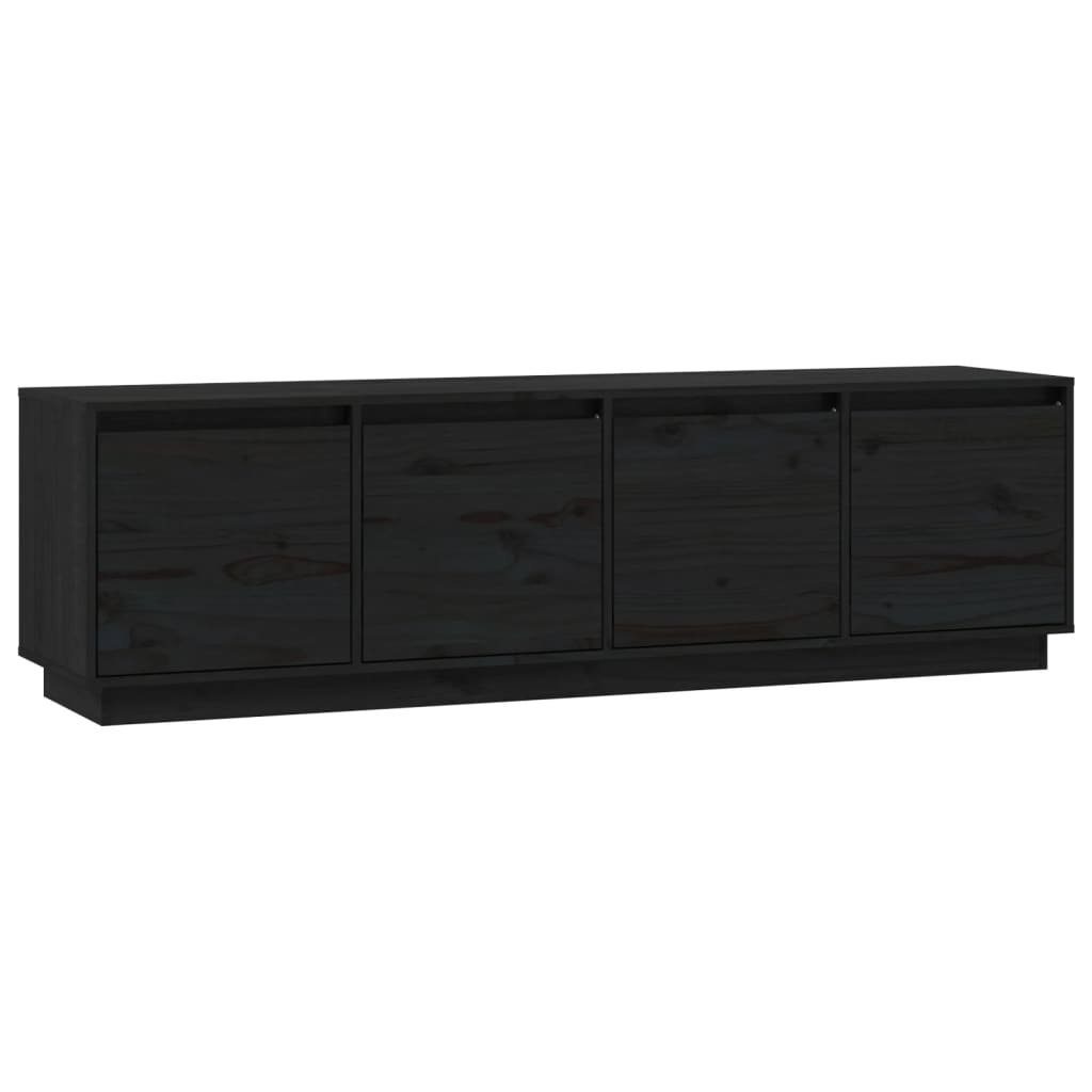 Massivholz cm TV-Schrank Schwarz furnicato Kiefer 156x37x45