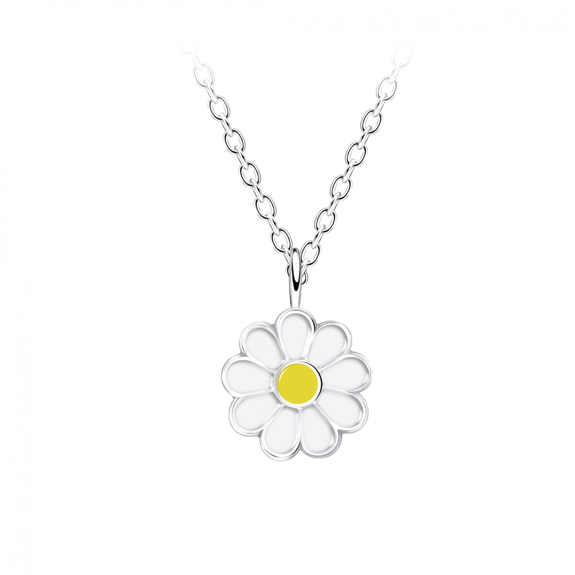 ALEXANDER YORK Kette mit Anhänger GÄNSEBLÜMCHEN, 2-tlg., 925 Sterling Silber