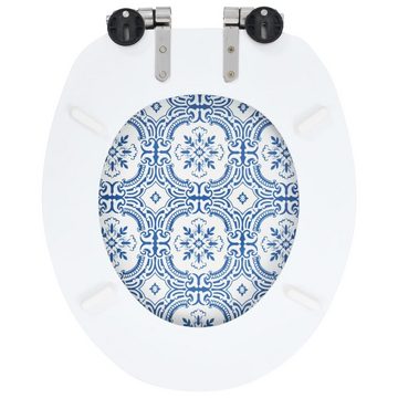 vidaXL WC-Sitz Toilettensitz mit Soft-Close-Deckel MDF Porzellan-Design