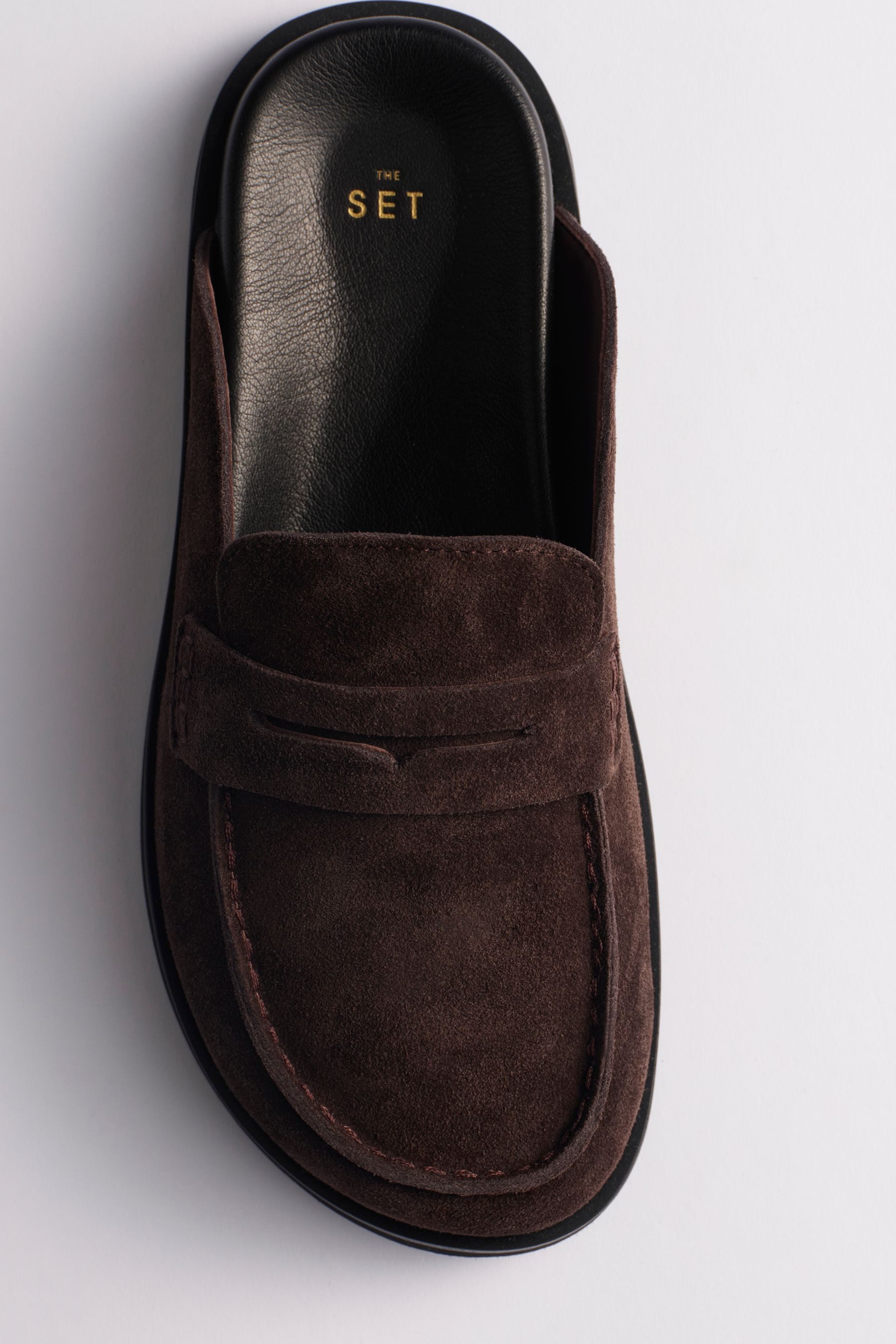 The Set The Set Premium-Pantoletten Veloursleder, Fußbett Loafer (1-tlg)