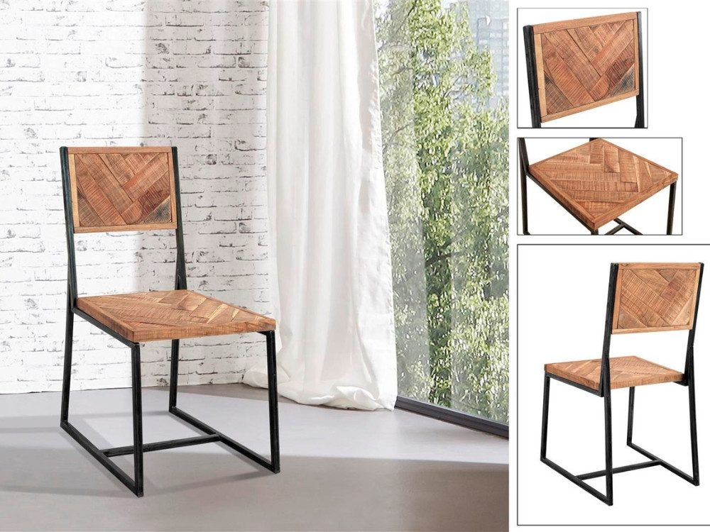 WOLFMÖBEL Küchenstuhl PARQUET Stuhl mit Sitz / Rückenlehne aus Holz (45x45x90), PARQUET Stuhl mit Sitz / Rückenlehne aus Holz