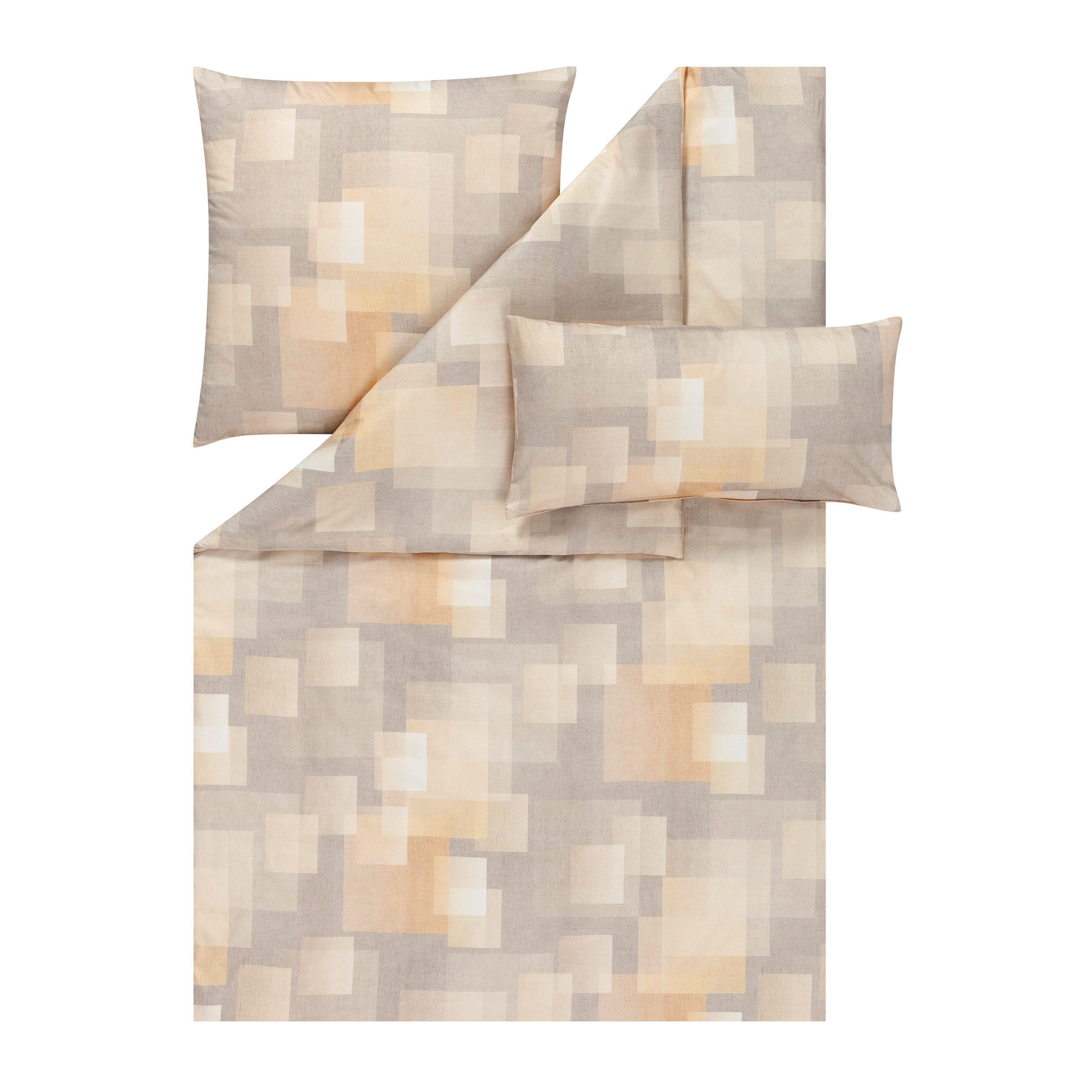 Estella Bettwäsche Mako Satin Silvio 135x200+Kissen 80x80 40x80 Grafisch pe günstig online kaufen