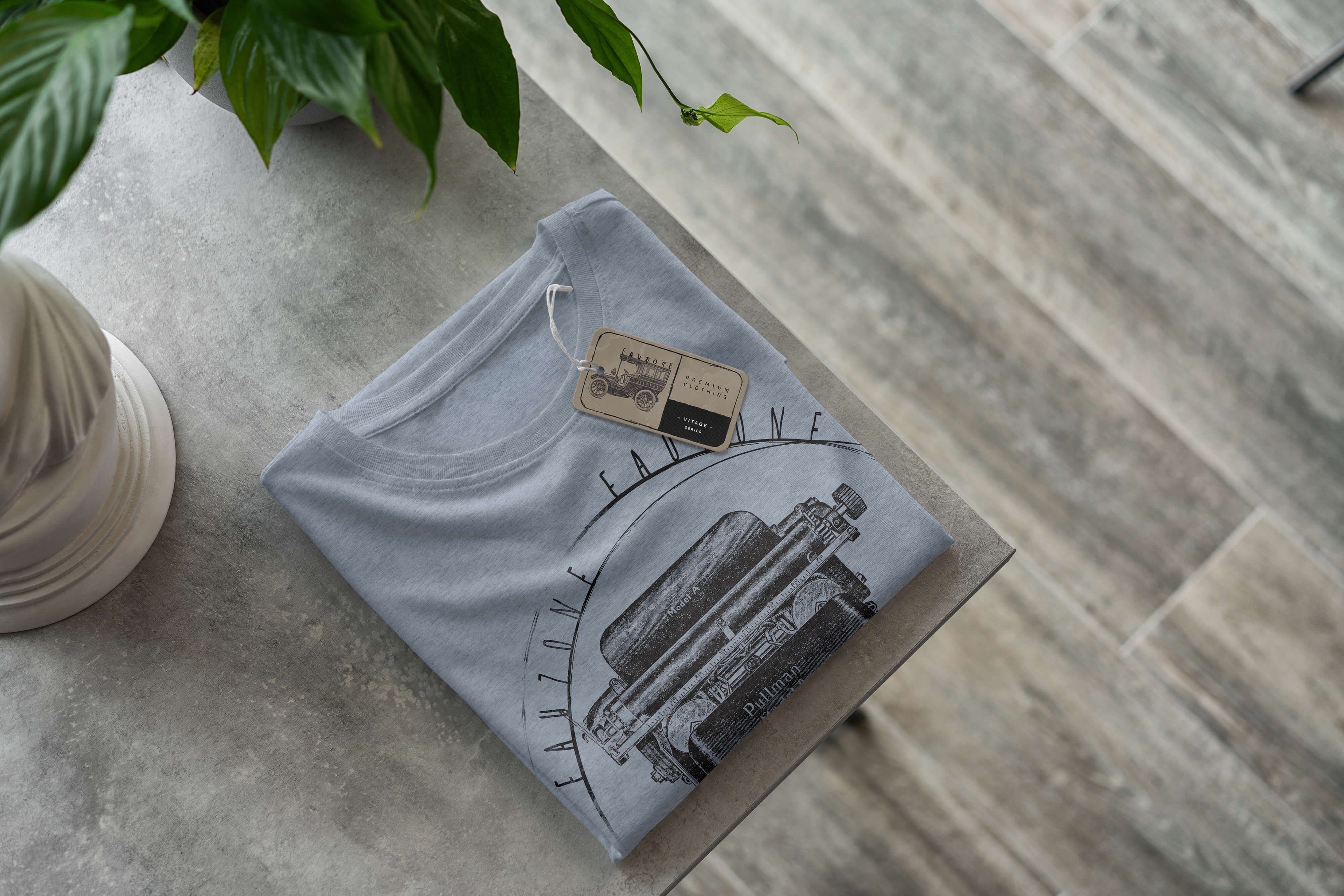 Herren Denim Art Stonewash T-Shirt Sinus Vintage Schreibmaschine T-Shirt