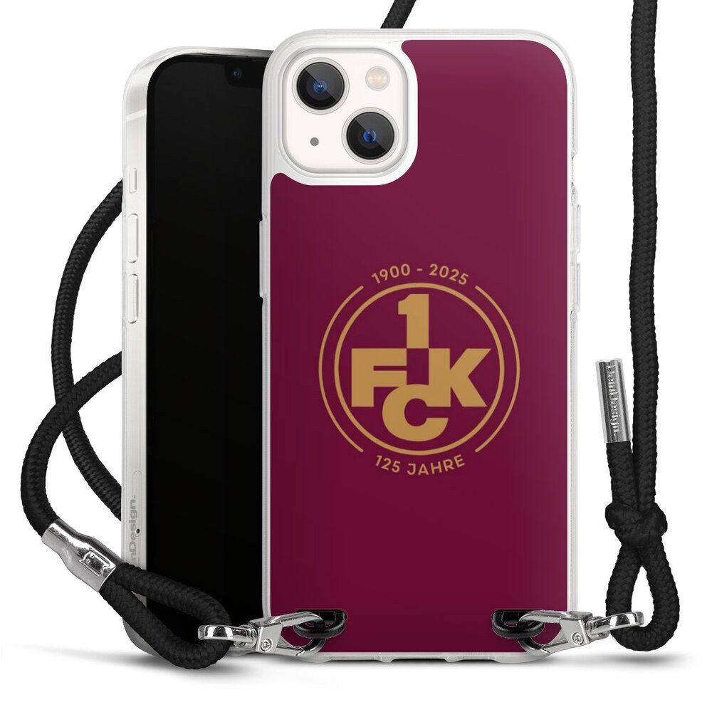 DeinDesign Handyhülle 1. FC Kaiserslautern 1. FCK 125 Jahre 1. FCK 125. Jubiläum, Apple iPhone 13 Handykette Hülle mit Band Case zum Umhängen