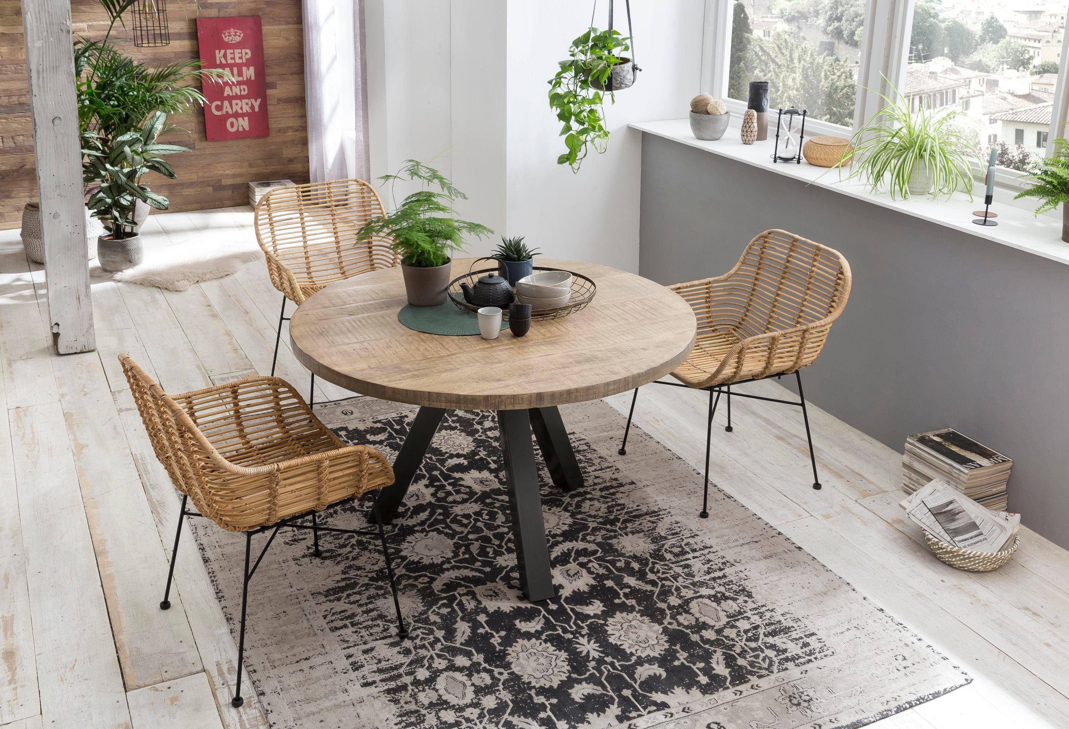 SIT Esstisch Tops&Tables, mit Massivholzplatte aus Mangoholz, runder Tisch