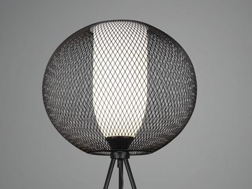 meineWunschleuchte LED Stehlampe, Dimmfunktion, LED wechselbar, Warmweiß, ausgefallene Tripod Gitter-lampe dimmbar Industrial Vintage Höhe 150cm