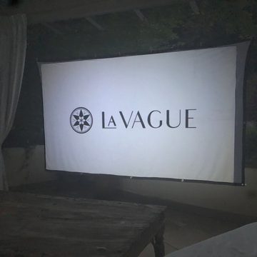 LA VAGUE LV-STA100FP screen 16/9 100 zoll weiß/schwarz Faltrahmenleinwand (Leinwand für Frontprojektion, 16:9 100 Zoll)