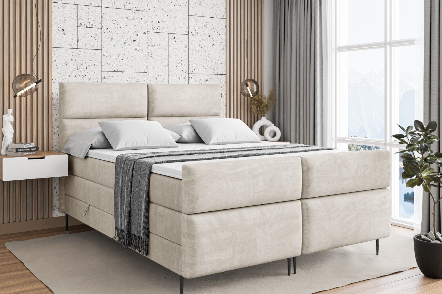 ALTDECOR Boxspringbett BOXI3-F-Z KING (Multipocket-Matratze H4, H3 Matratze günstig online kaufen