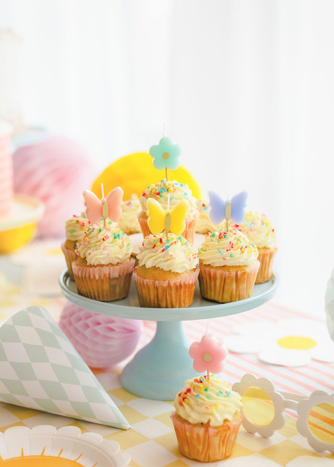 partydeco Geburtstagskerze, Geburtstagskerzen Schmetterlinge 3,5cm Bunt günstig online kaufen