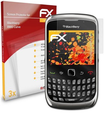 atFoliX Schutzfolie für Blackberry 8900 Curve, (3 Folien), Entspiegelnd und stoßdämpfend