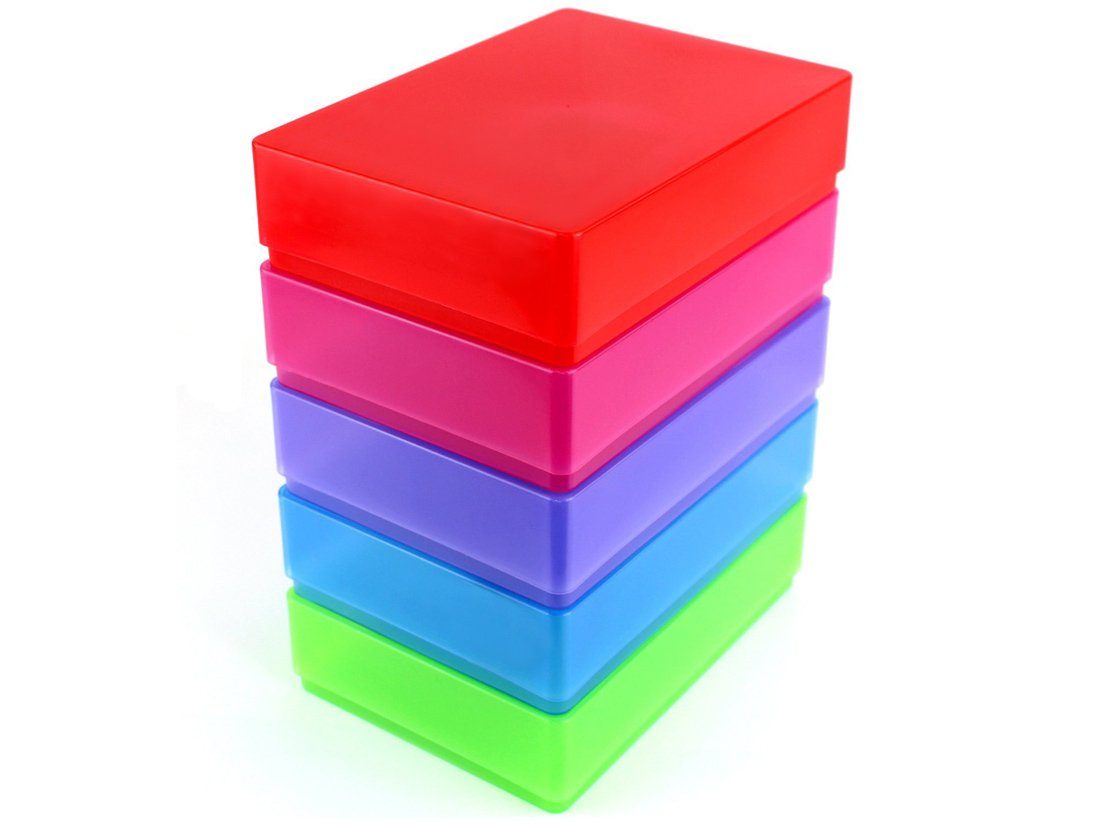 WestonBoxes Aufbewahrungsbox 5 Stück Variocolors A5 Aufbewahrungsbox farbig transparent 224x162x57mm
