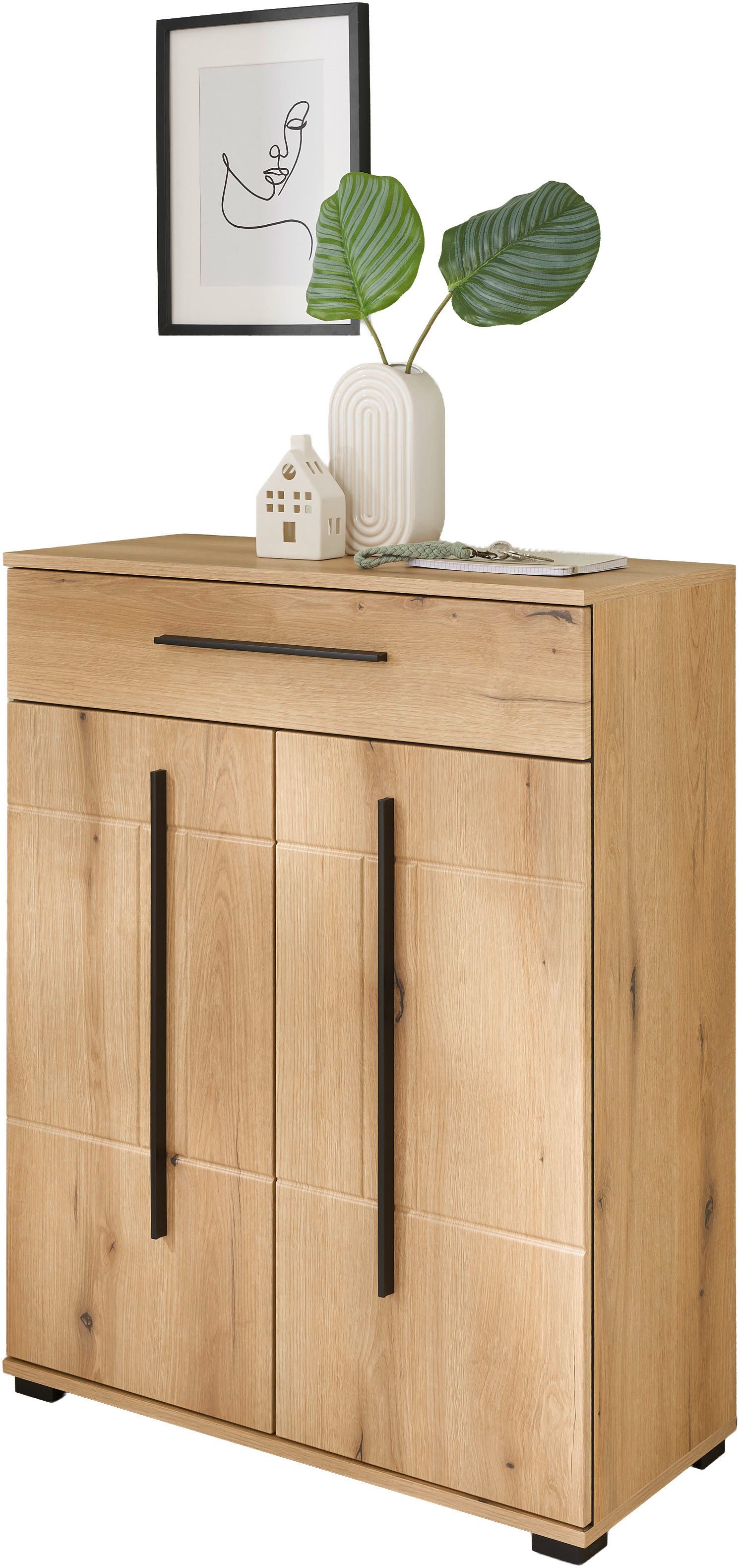 Home affaire Garderobenschrank Cantara, Schrank in zwei Farben, modernes Sideboard, Kommode vielseitig einsetzbar, ausreichend Stauraum, 80 cm breit