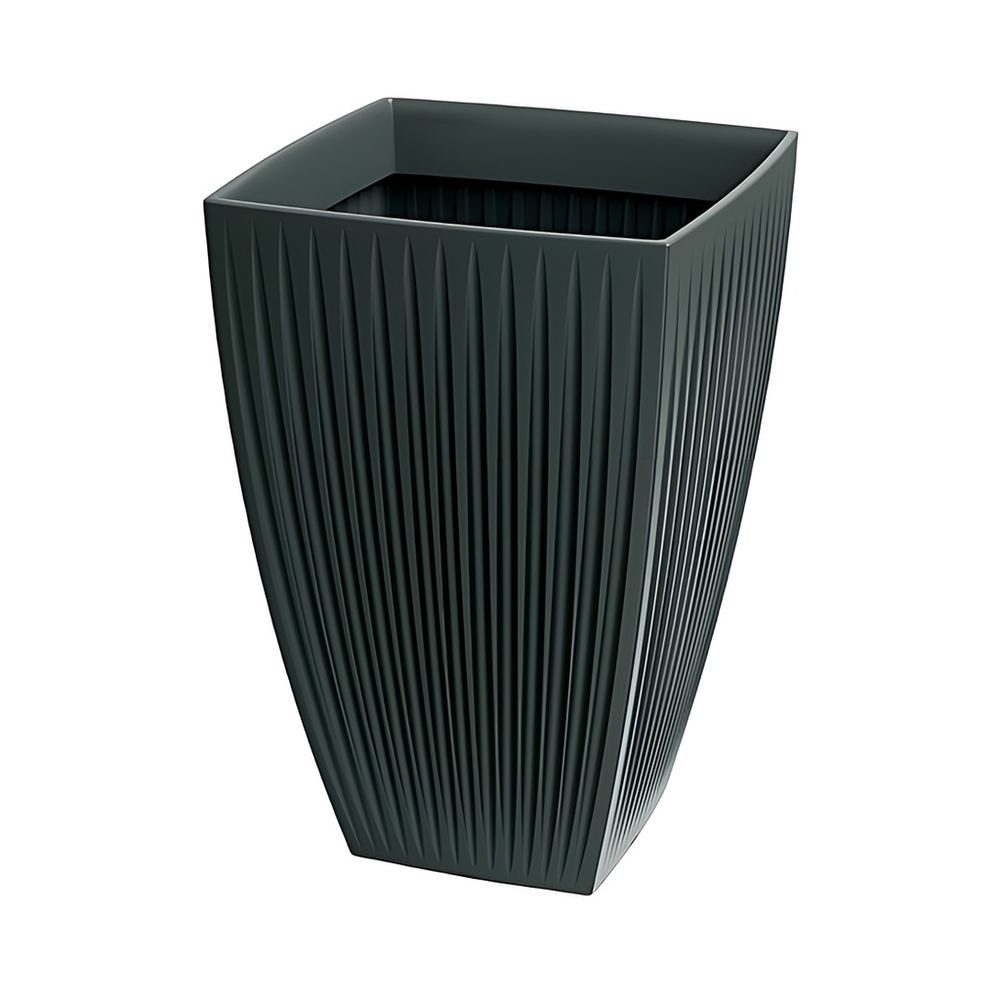 Kreher Pflanzkübel 'LATIA', eckig mit Rillen Optik in Anthrazit (Größe/Set wählbar) (1 St)