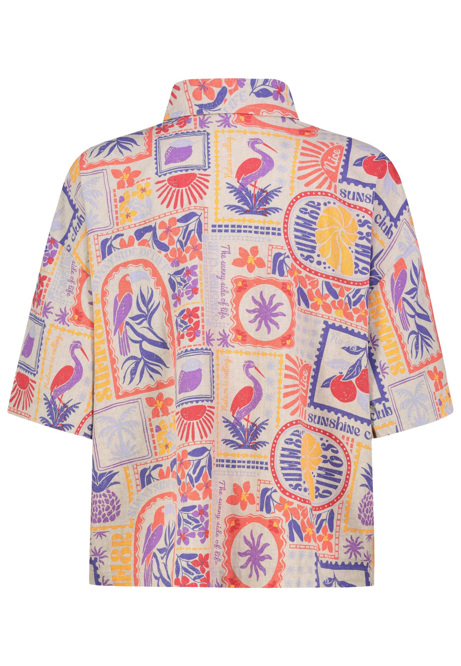 Eight2Nine Blusenshirt Leichtes Strukturdesign Kentkragen Knopfleiste Langarm (1-tlg) D62795AG11169_Blouse