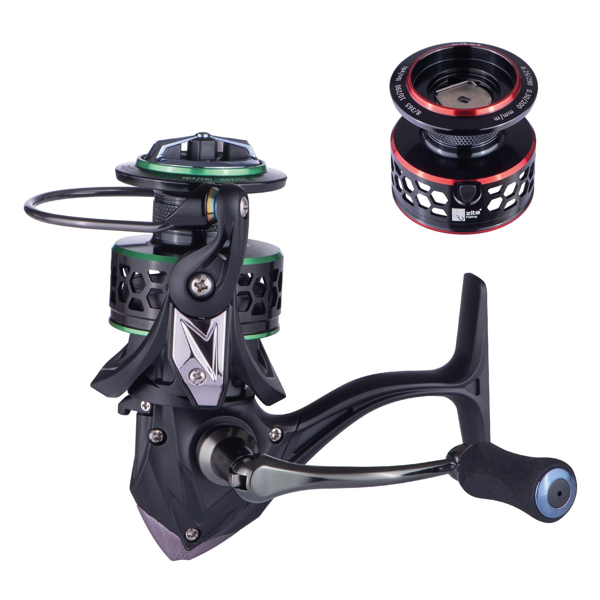 Zite Spinnrolle 3000 7+1 BB Barsch-, Zander- & Hechtrolle mit 2 Aluminiumspulen)