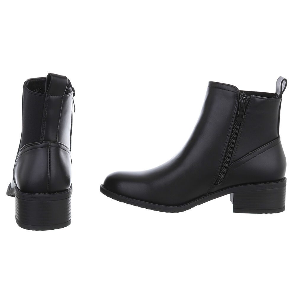 Ital-Design Elegante Chelsea-Stiefel für Damen – Komfort & Stil Stiefelette (90169383) Blockabsatz Chelsea Boots in Schwarz