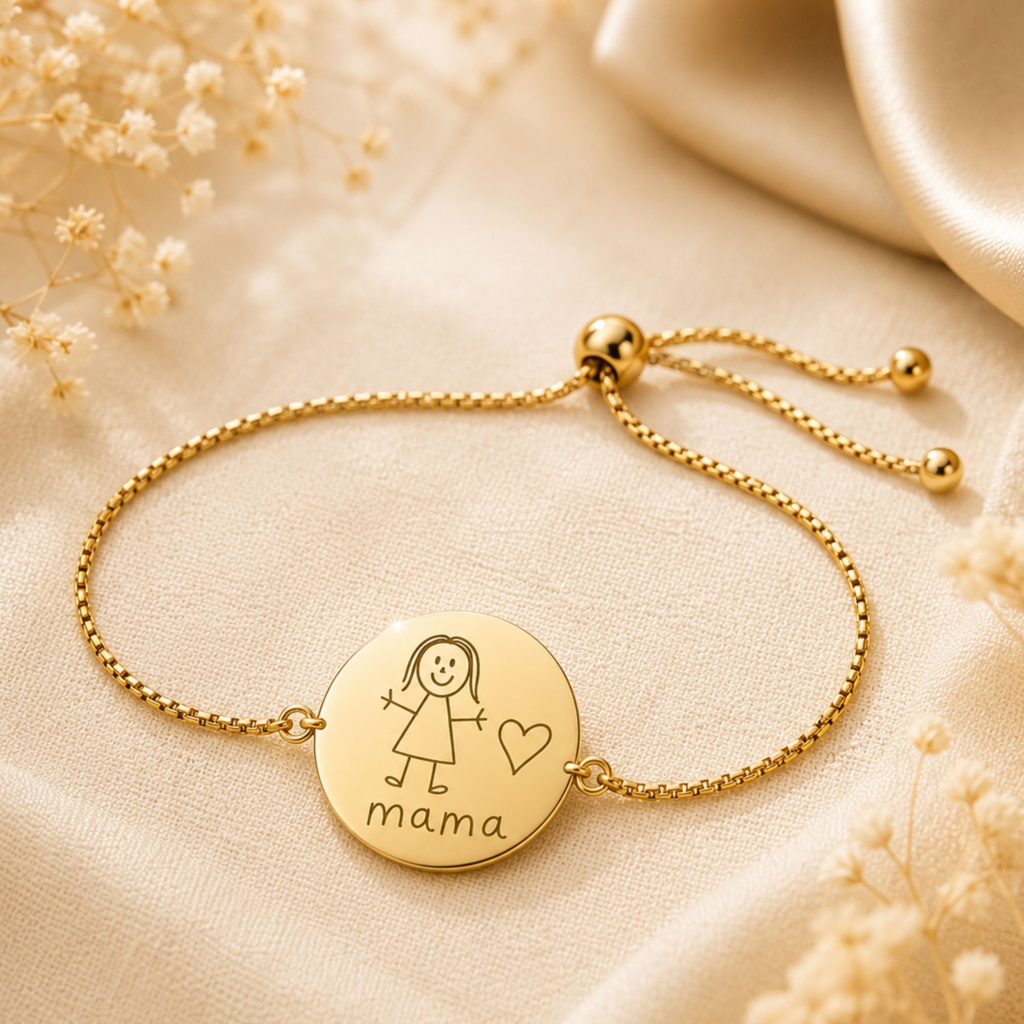 BS Schmuckdesign Armband mit Gravur Armband mit Kinderzeichnung personalisiert Geschenk Mama (1-tlg., personalisiert)