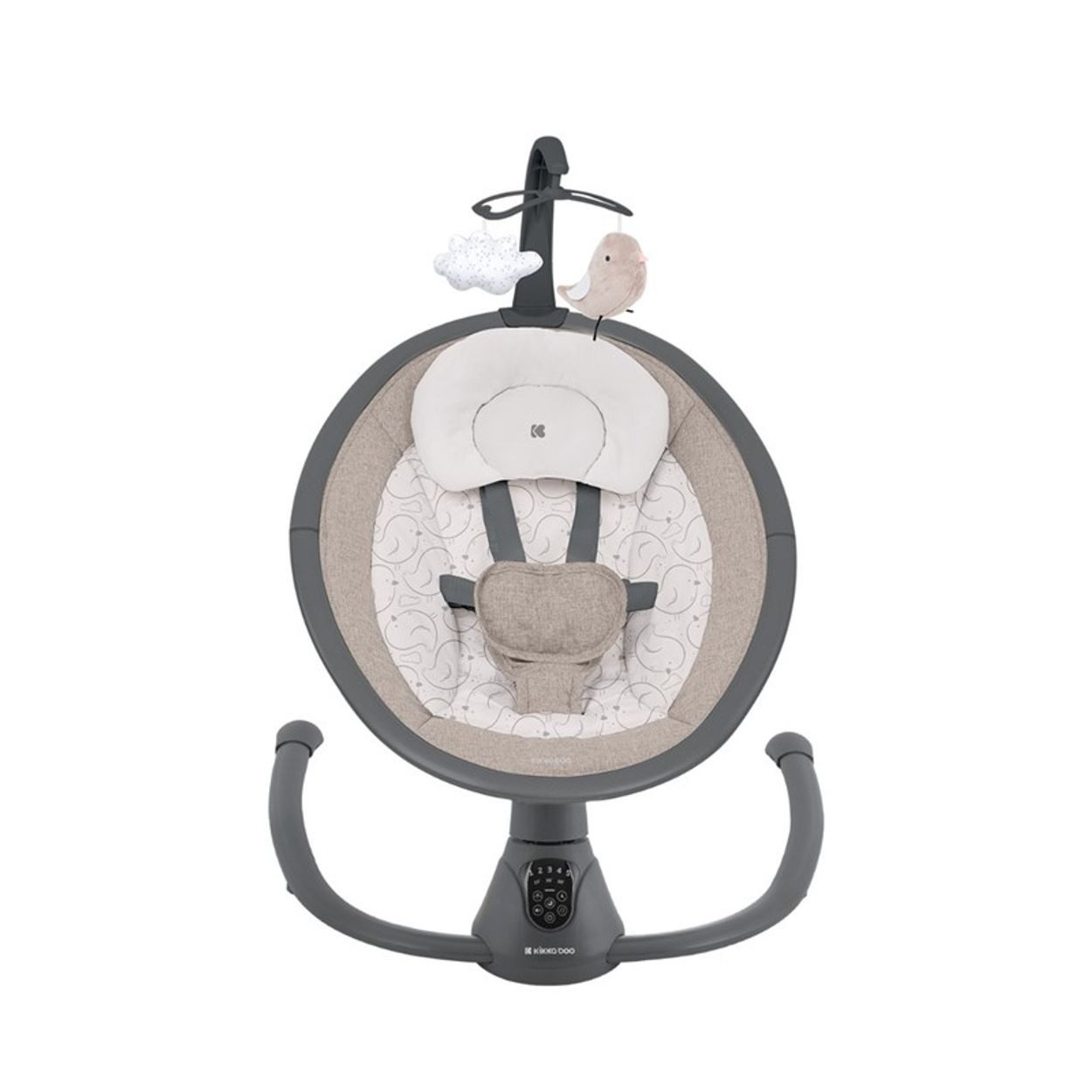 Kikkaboo Babywippe Twiddle, 5 Schaukelgeschwindigkeiten, Fernbedienung, Timer, 5-Punkt-Gurt