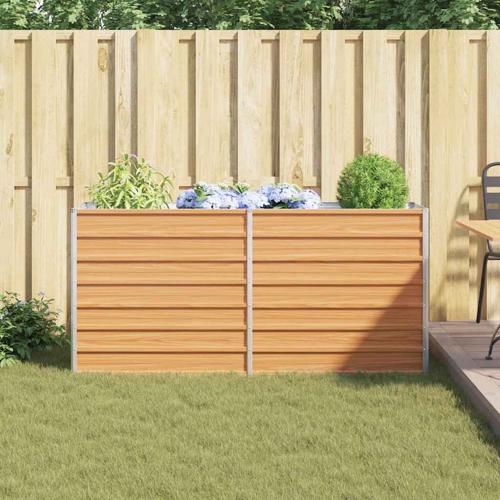 vidaXL Hochbeet Hochbeet Hellbraun 160 x 40 x 77 cm Verzinkter Stahl (1 St) – Bild 4 von 5