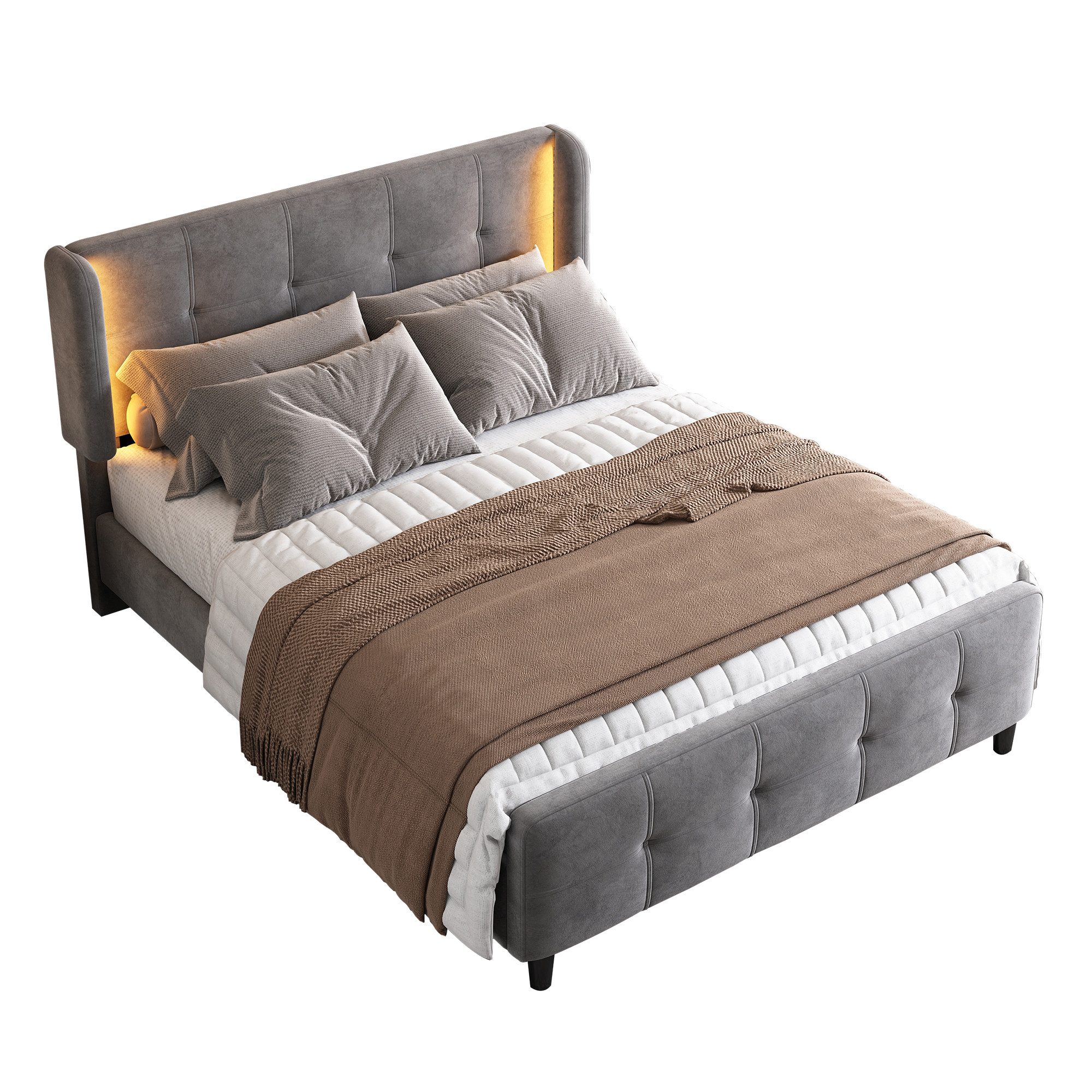 REDOM Polsterbett 140x200 cm Stauraumbett, Funktionsbett günstig online kaufen