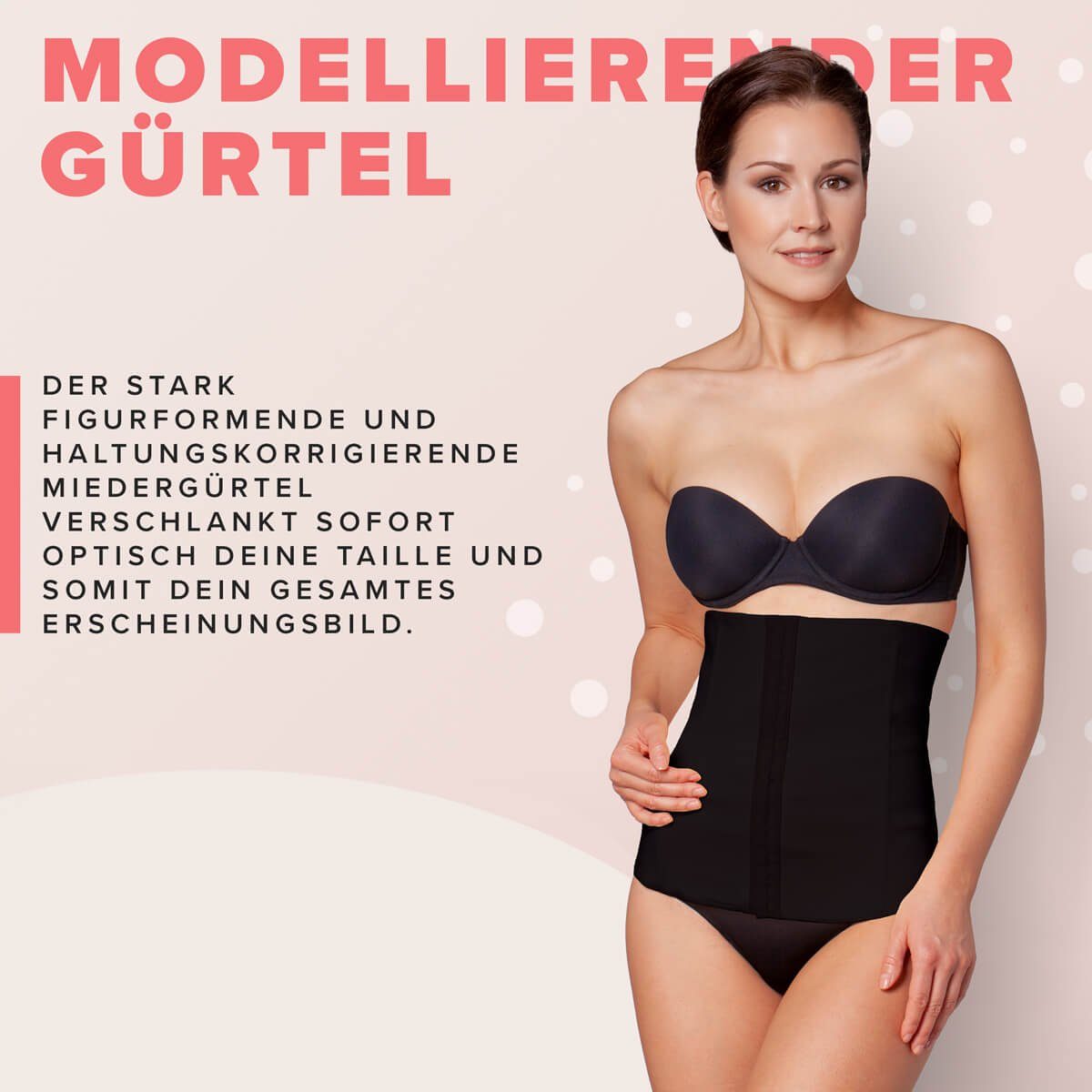 Miss Perfect Taillenshaper Ösenverschluss 35833 Haken- und Gürtel Modellierender mit Schwarz