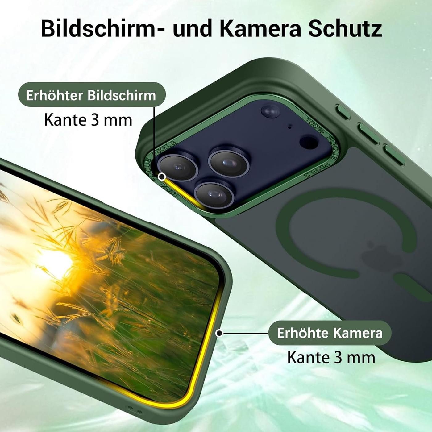 CoolGadget Handyhülle Magnet Hülle für iPhone 17 Pro Schutzhülle mit Metall Kamerarahmen 6,3 Zoll, magnetisches Schutzcase Matt Stoßfest kompatibel mit Magsafe  – Bild 2 von 5