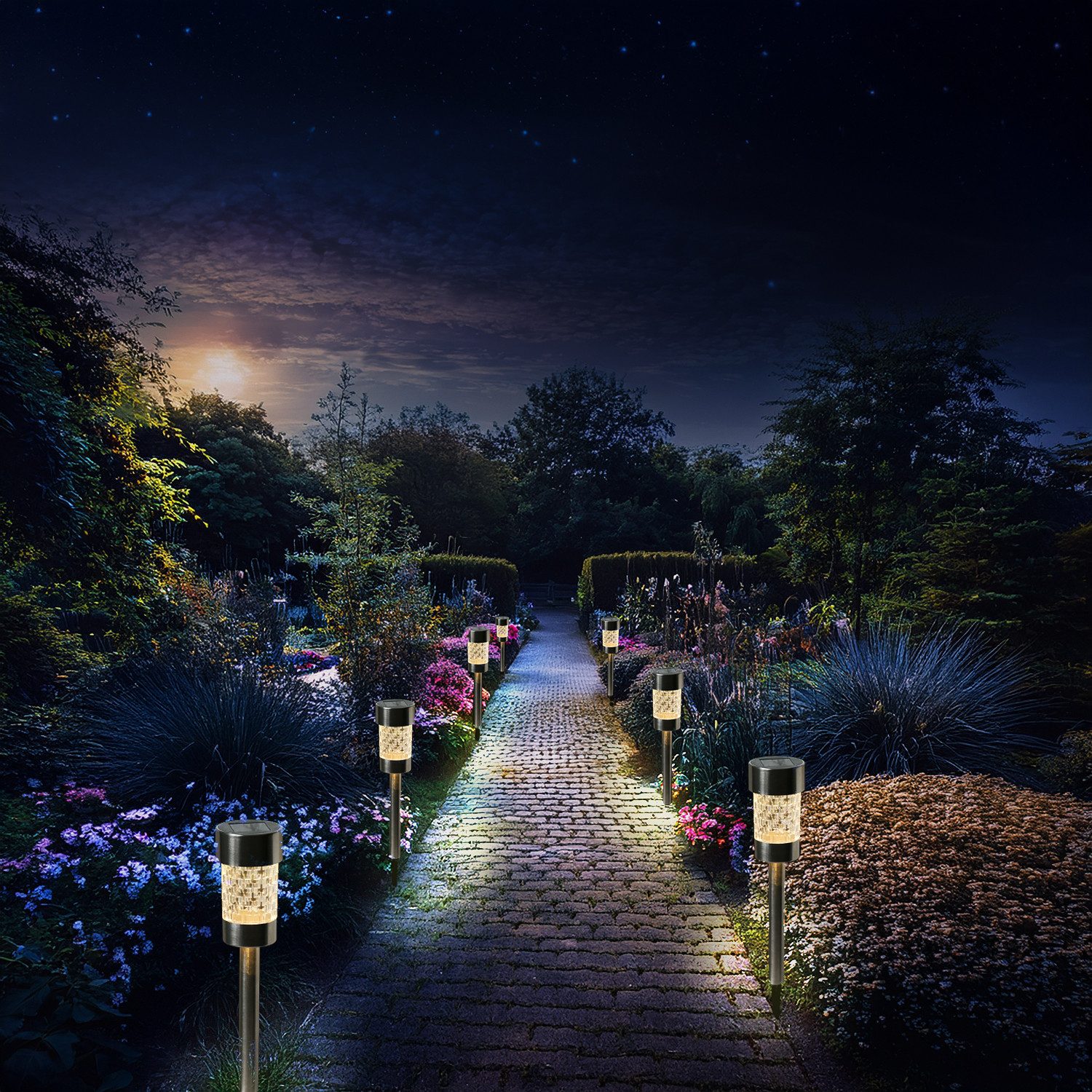 MARELIDA LED Solarleuchte LED Solar Wegleuchte Erdspieß Solarleuchten Garten Balkon 1 Stück, LED Classic, warmweiß (2100K bis 3000K)