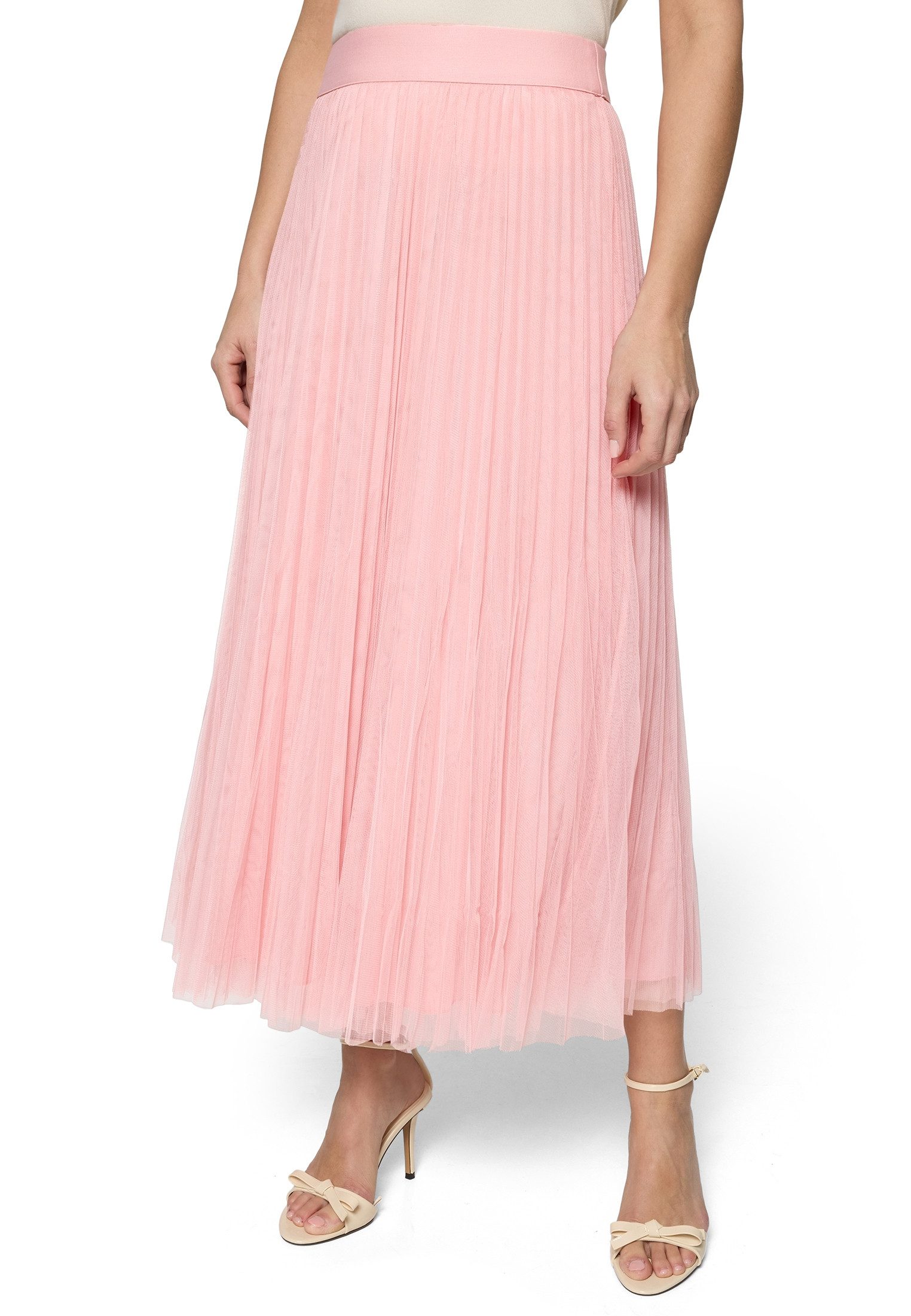 Zero Midirock Damen mit Gummibund Falten