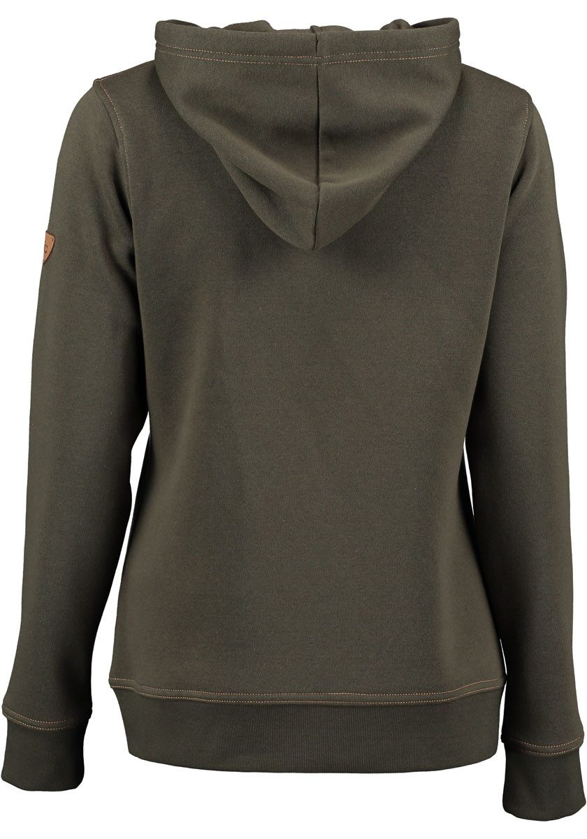 Tom Collins Sweatjacke Jorika Tailliert, hochgeschlossen mit Kapuze, 2 Brusttaschen, 1/1-Arm