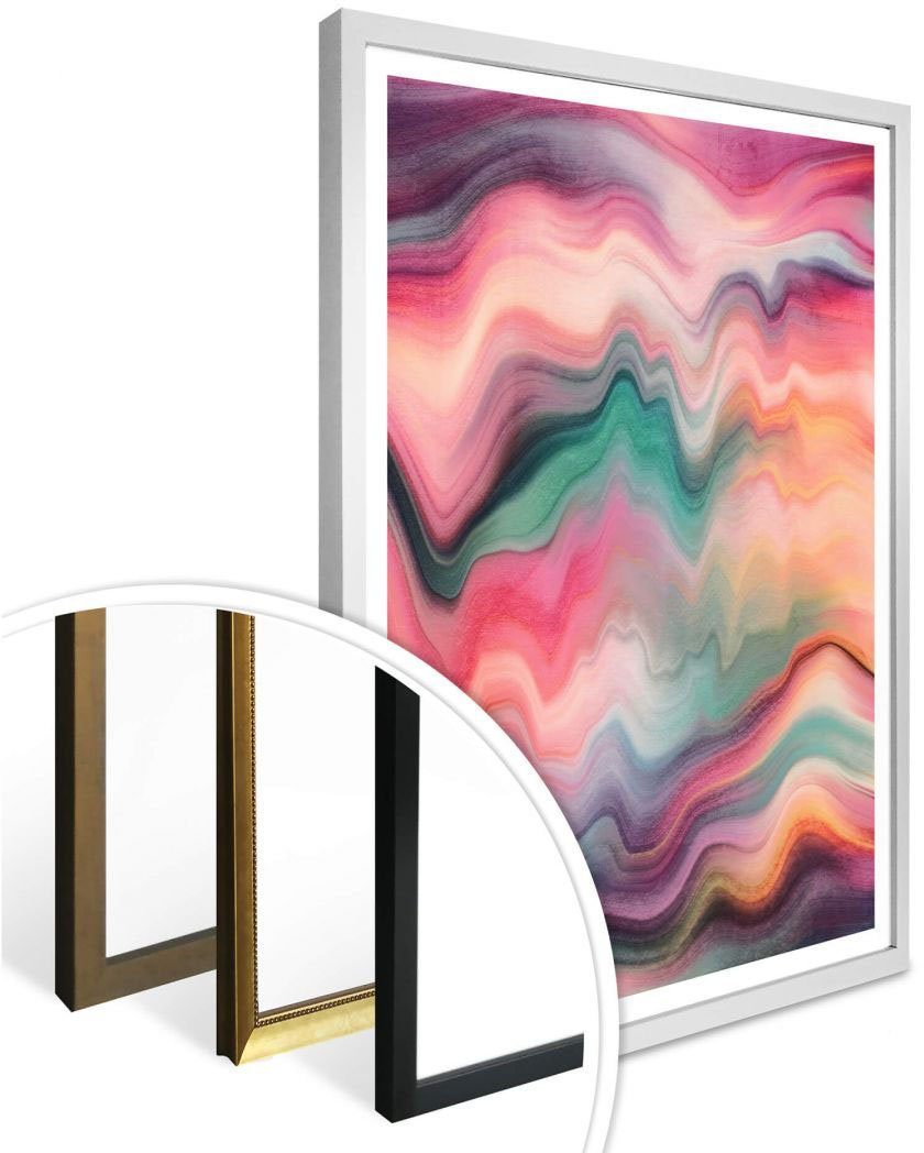 Poster (1 St) Landschaften Marmor, Wall-Art Regenbogen
